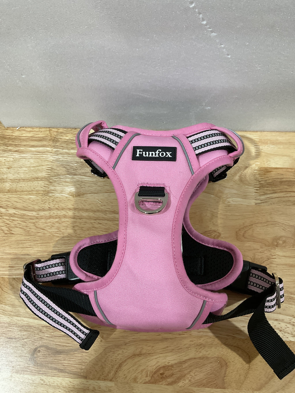 Arnés Antitirones para Perro Funfox – Ajustable, Acolchado y Reflectante | Talla M Rosa