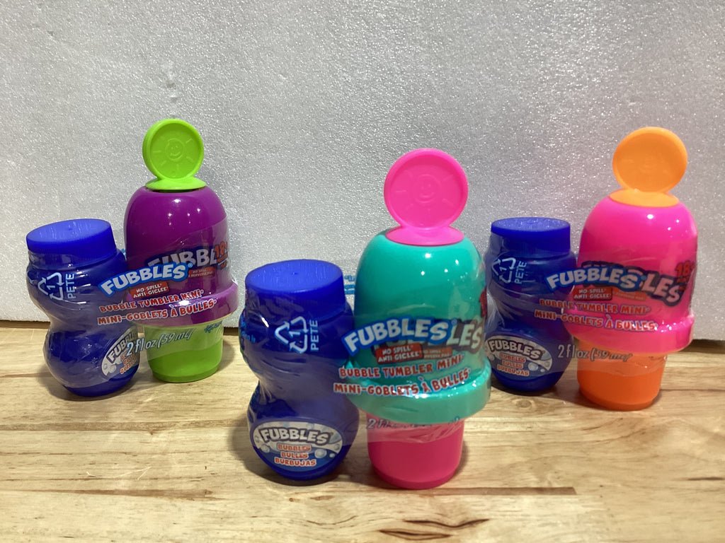 Fubbles Bubbles - Vaso de Burbujas sin derrames | Juguete de Burbujas para bebés y niños | Incluye solución de Burbujas de 6 onzas y Varita de Burbujas (los Colores del Vaso Pueden Variar)