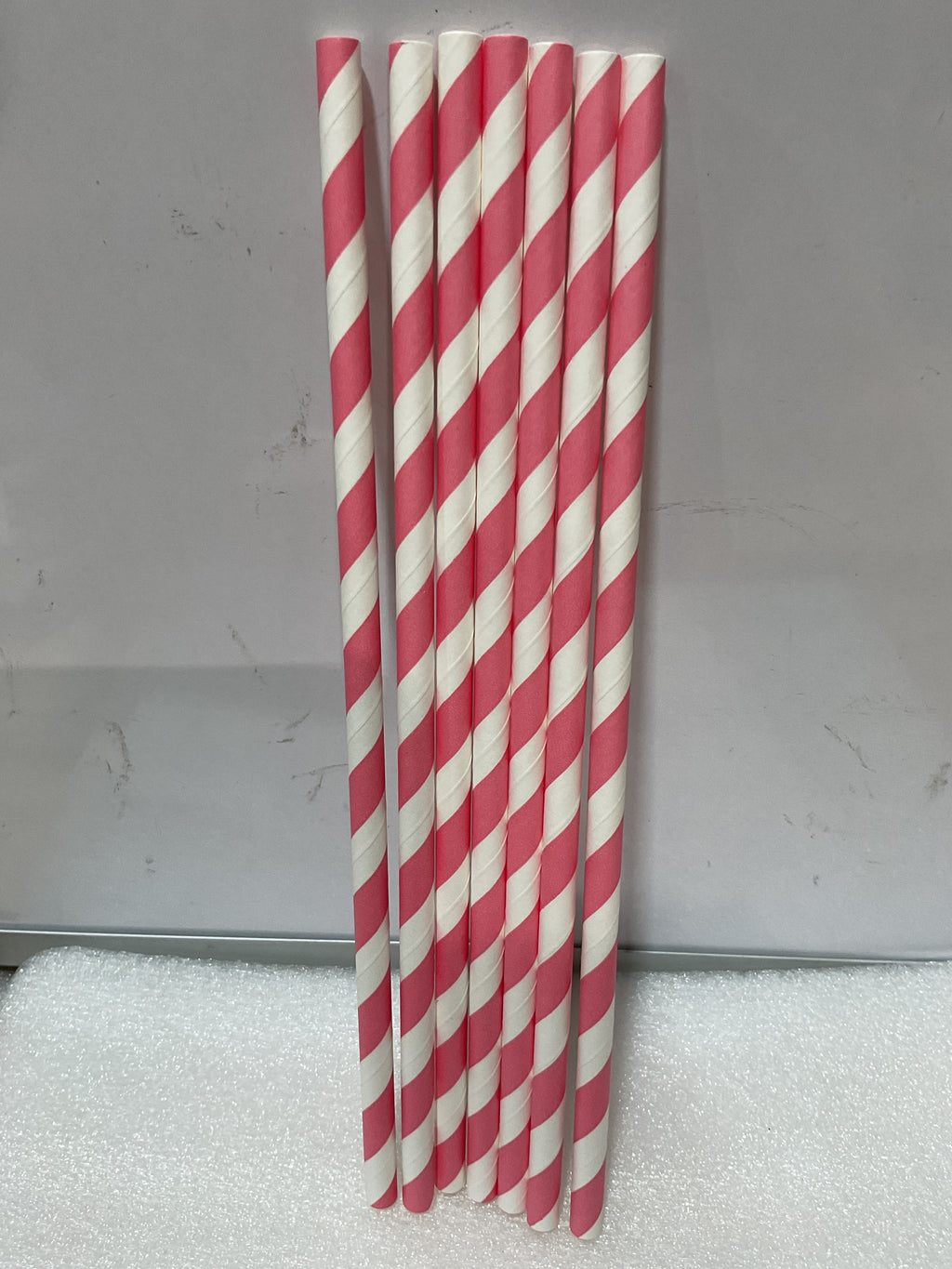 Popotes de Papel Rayados Rosado y Blanco 19.7cm – 100 unidades para Fiestas y Eventos