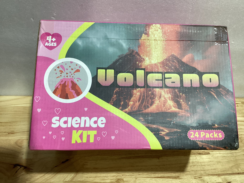 Kit Científico Volcán en Erupción 24 Pack | 4 Colores de Lava | Tarjetas Incluidas | Juguete STEM Educativo | Regalo Salón de Clases y Fiestas Escolares