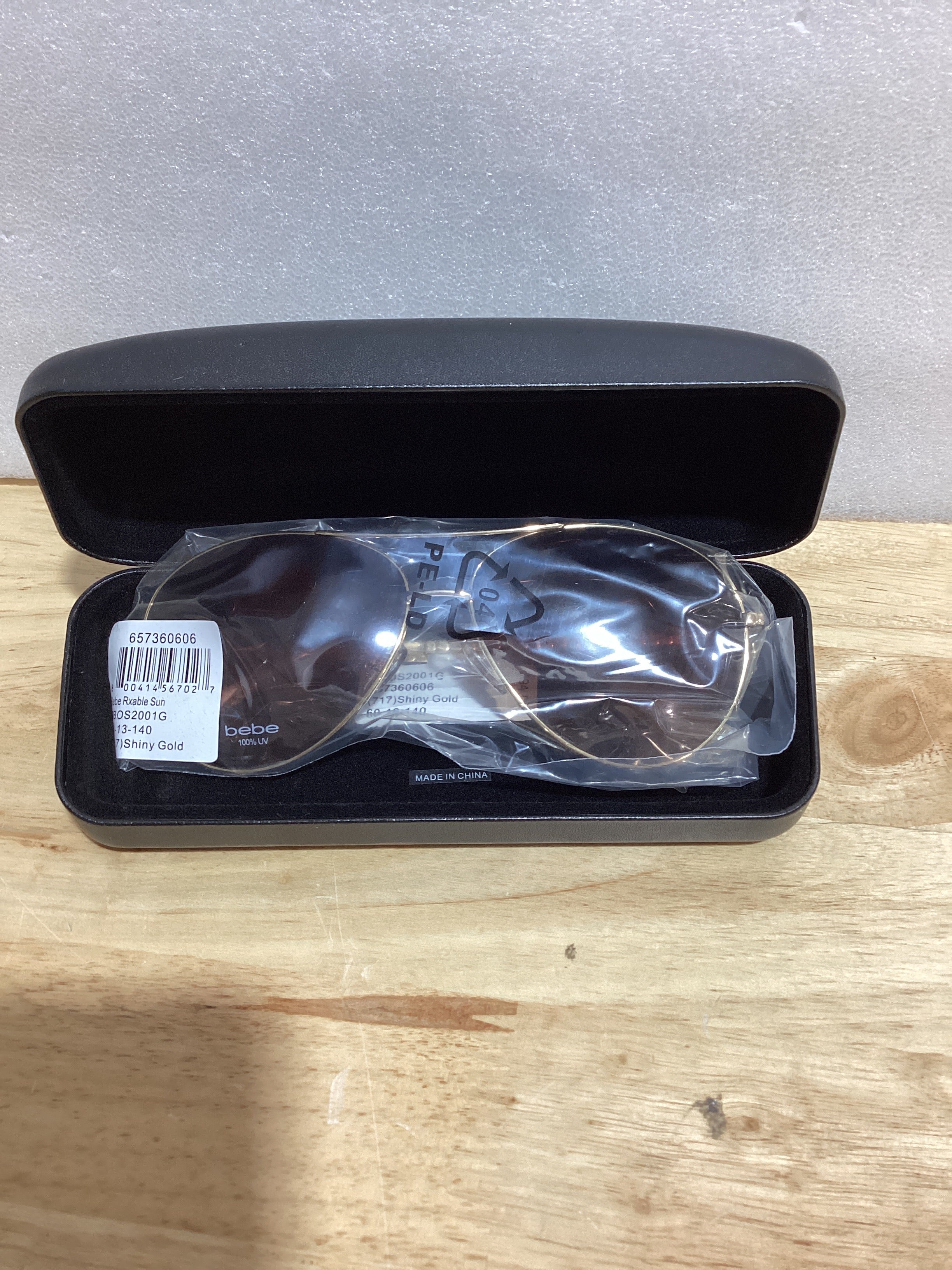 bebe Gafas de Sol de Moda para Mujer Rx'able, BBOS2001, Dorado Brillante, 60-13-140, con Estuche