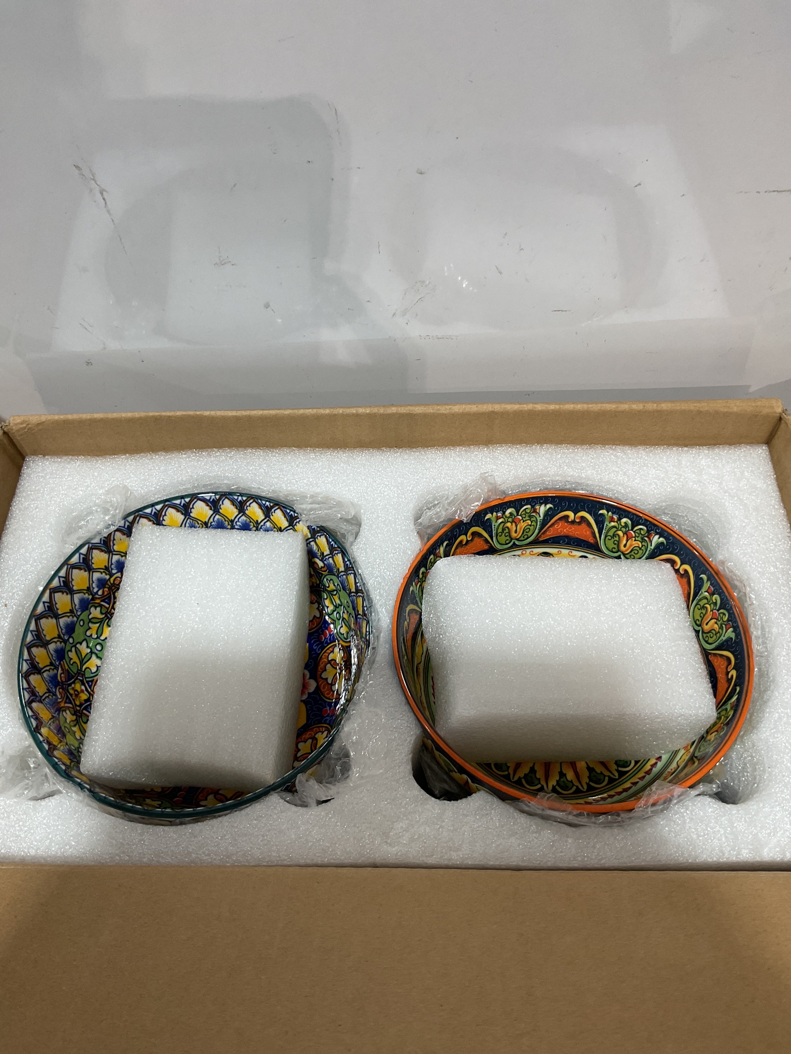 Set de 6 Bowls de Cerámica Bohemios Meolibour — 28 oz, Apto para Microondas y Lavavajillas