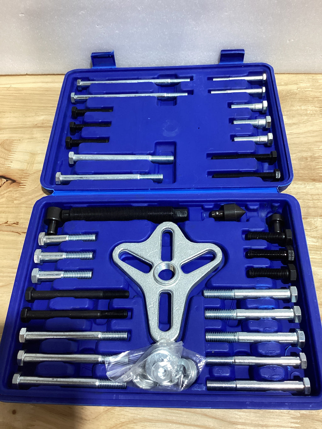 Kit Extractor de Balanceador Armónico Thorstone 46 Piezas — Volante, Cigüeñal y Polea, Color Azul