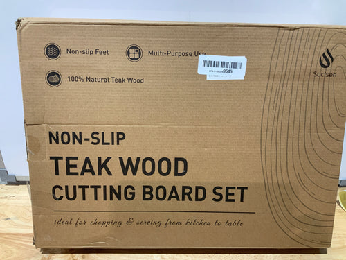 3 Pack Teak Wood Cutting Board Set for Kitchen Charcuterie Board Serving Heavy Duty Non Toxic Slip Over Sink Solid Thick Haus Wooden Chopping Board Large Big Small Meat Best Kitchen Essential Gift
