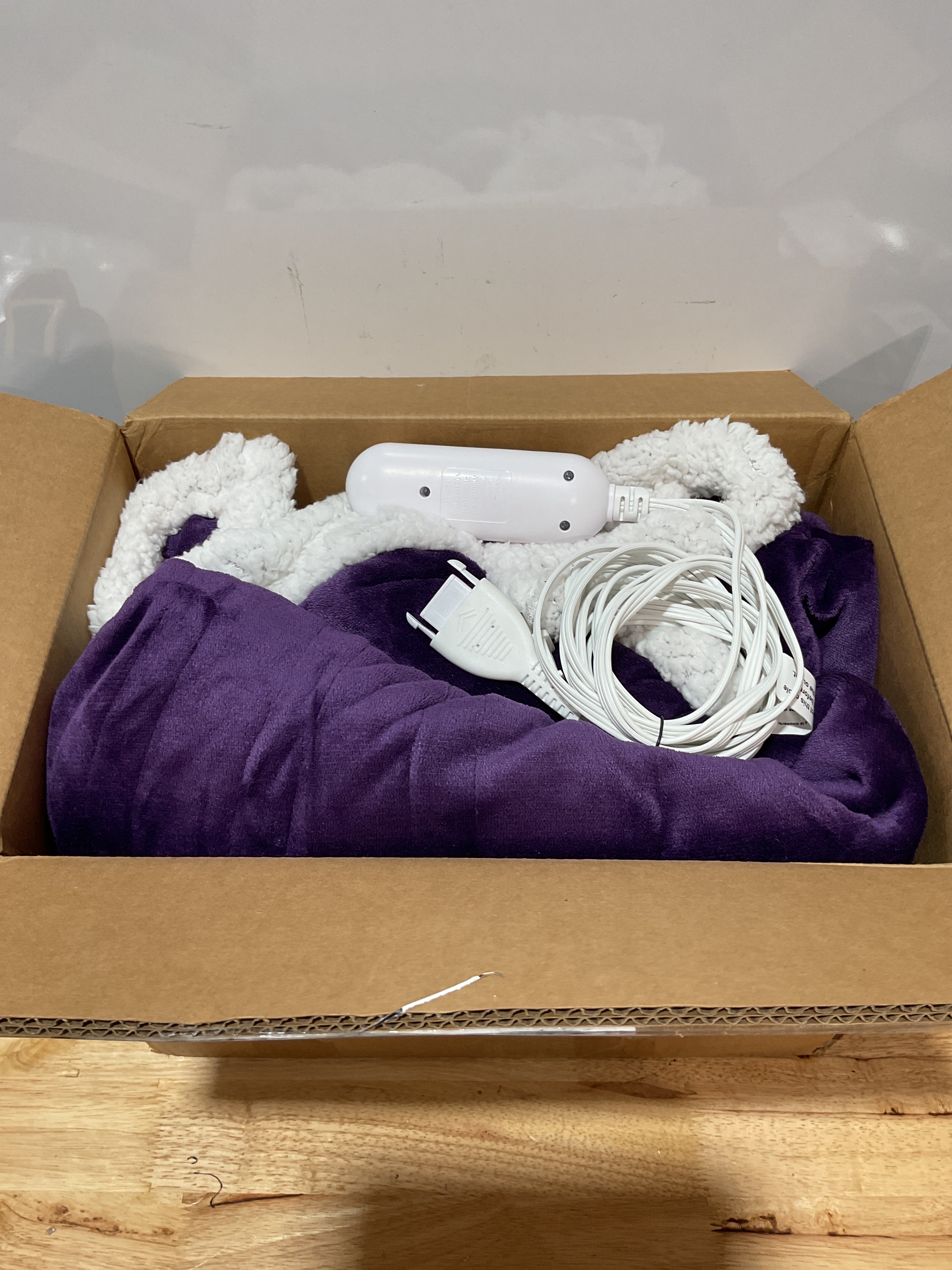 Cobija Eléctrica Morado Oscuro - Franela Suave 72"x84" con 9 Niveles de Calor y Apagado Automático