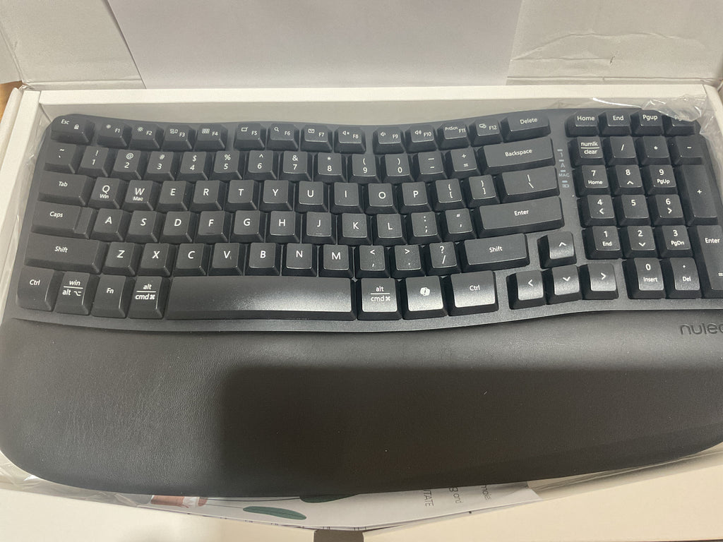 Teclado Inalámbrico Ergonómico Nulea RT08 Wave Keys con Reposamuñecas – 2.4GHz para Laptop, Mac y Windows