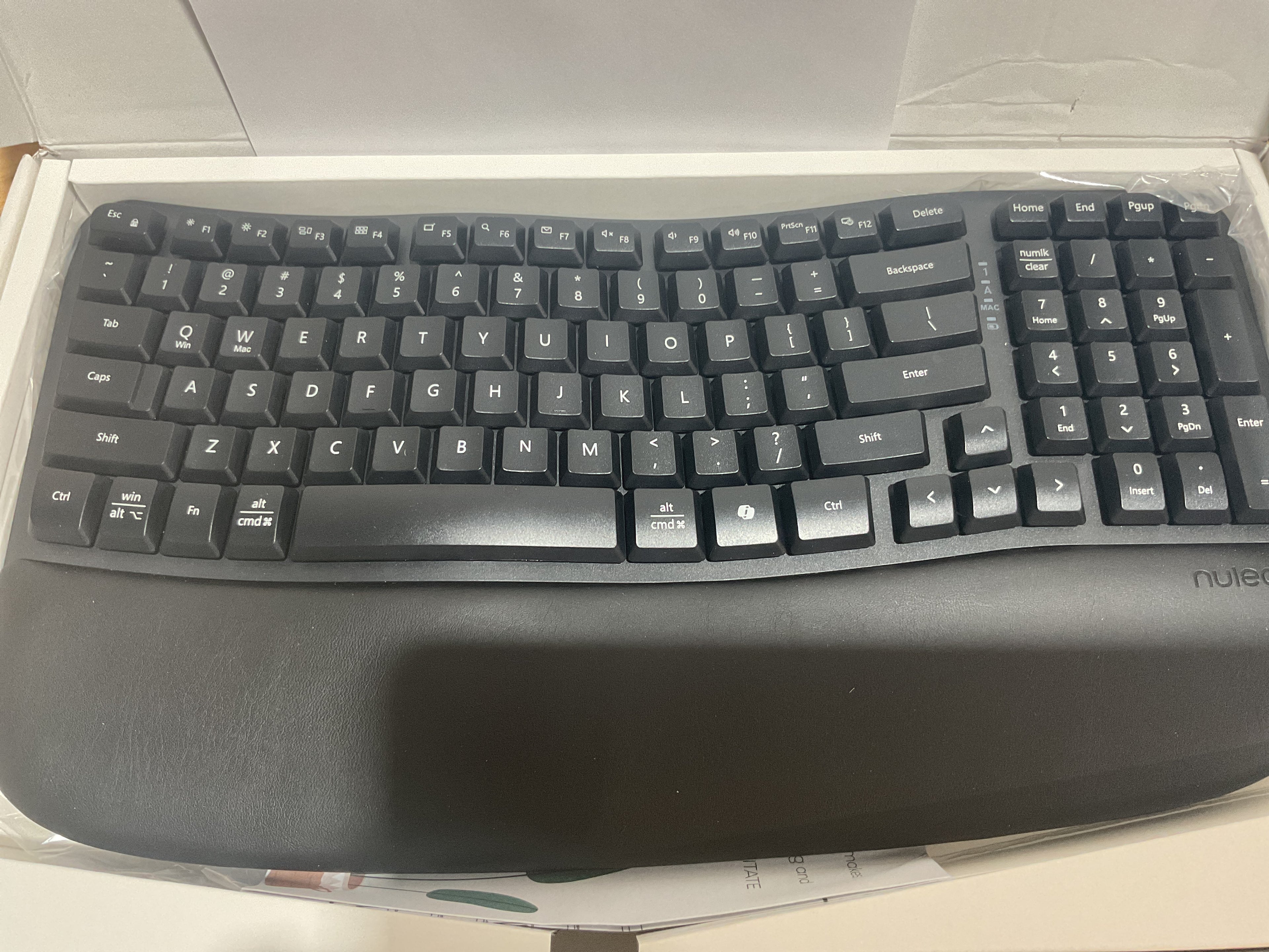 Teclado Inalámbrico Ergonómico Nulea RT08 Wave Keys con Reposamuñecas – 2.4GHz para Laptop, Mac y Windows