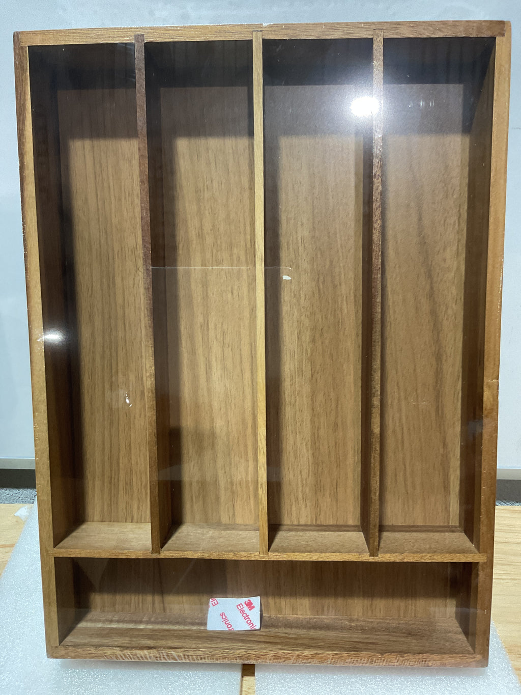 Organizador de Cubiertos para Cajón de Cocina Besilord – Madera de Acacia 5 Compartimentos