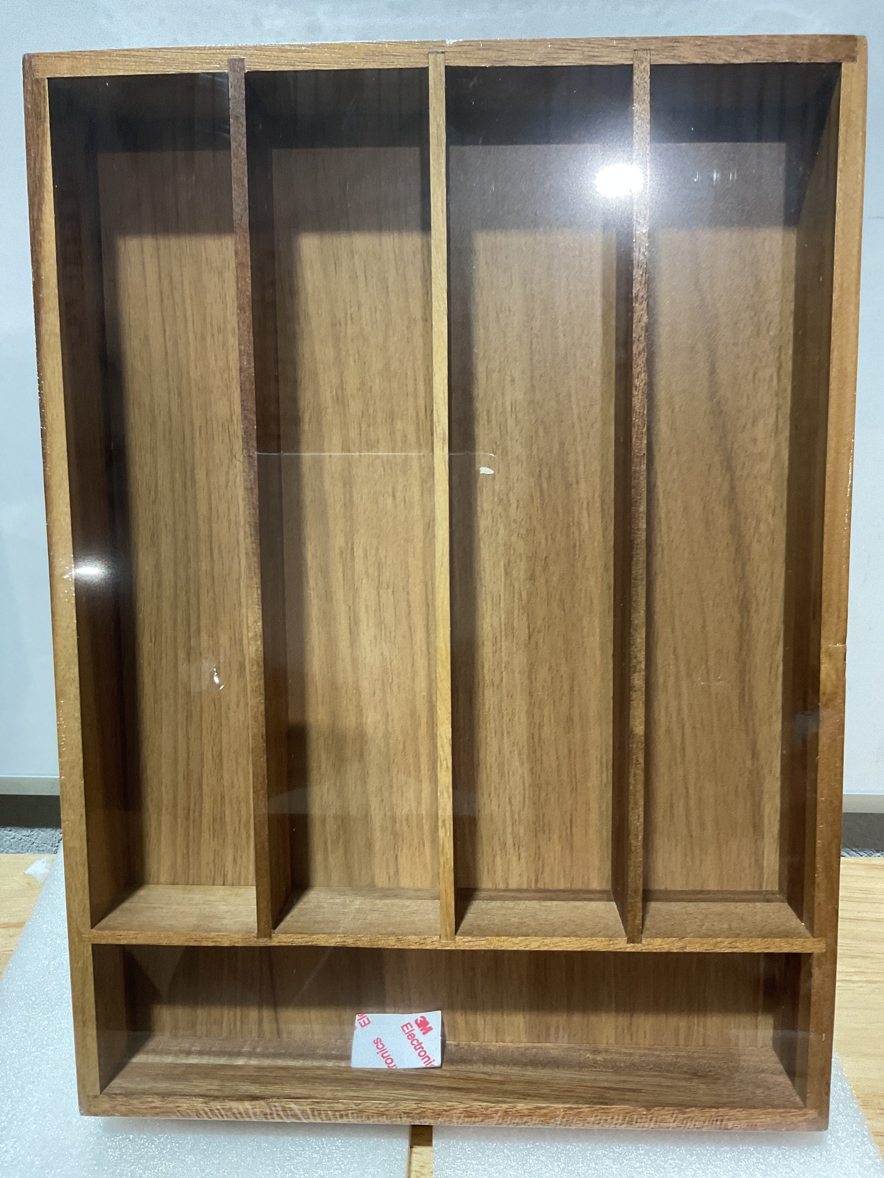 Organizador de Cubiertos para Cajón de Cocina Besilord – Madera de Acacia 5 Compartimentos
