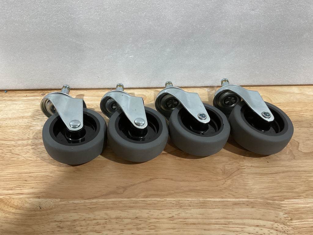Ruedas de repuesto para carrito Rubbermaid MySit de 3 pulgadas, con vástago giratorio de 7/16" x 1-3/8", de goma TPR para cubos de fregona Rubbermaid (paquete de 4) 