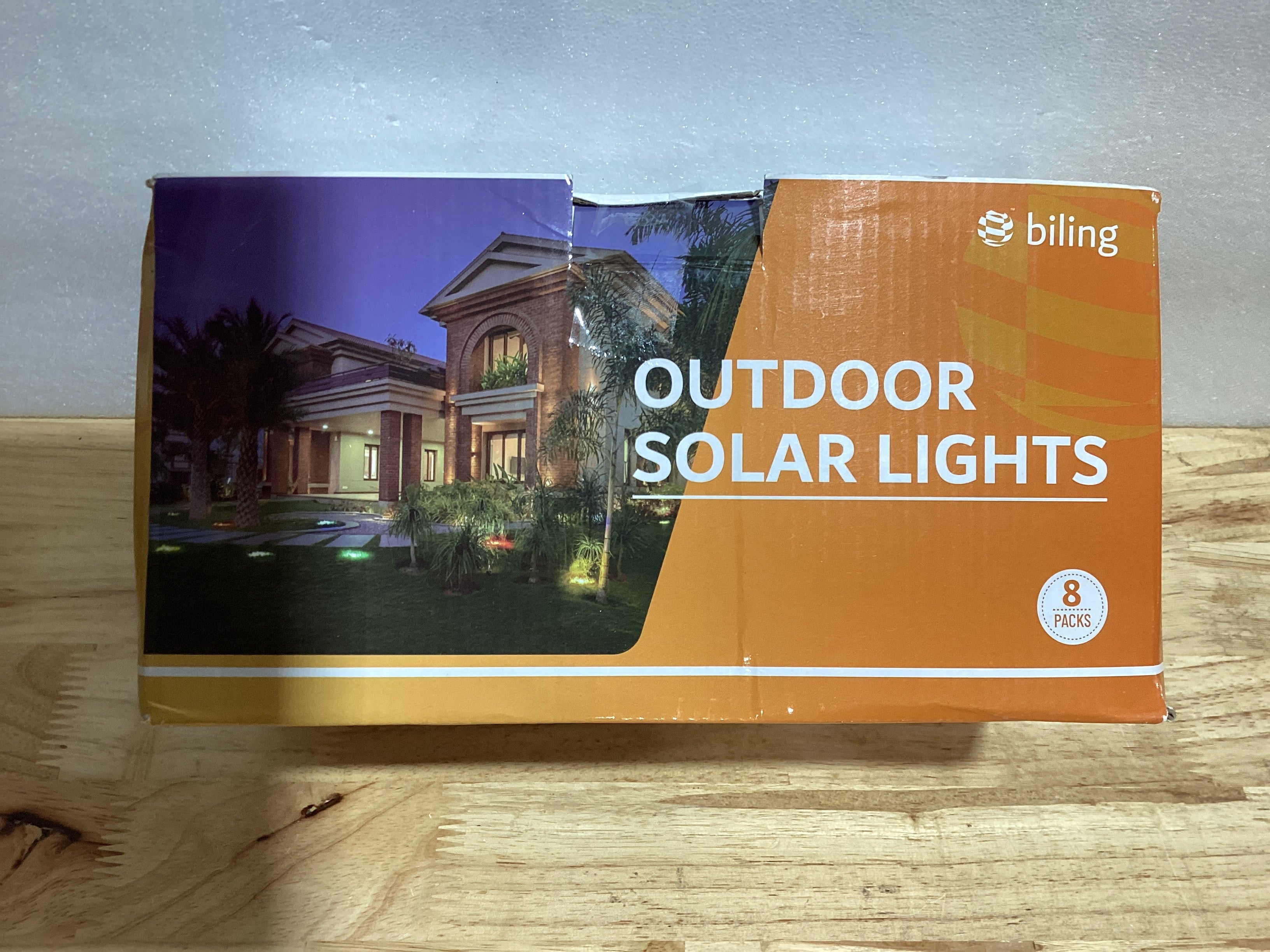 Luces Solares de Piso para Exterior Biling – Pack de 8, 12 LEDs Blanco Cálido, Impermeables para Jardín y Caminos