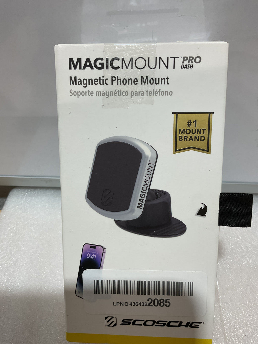 Scosche MagicMount Pro - Soporte Magnético para Teléfono en Auto con Rotación 360°, Negro/Plata