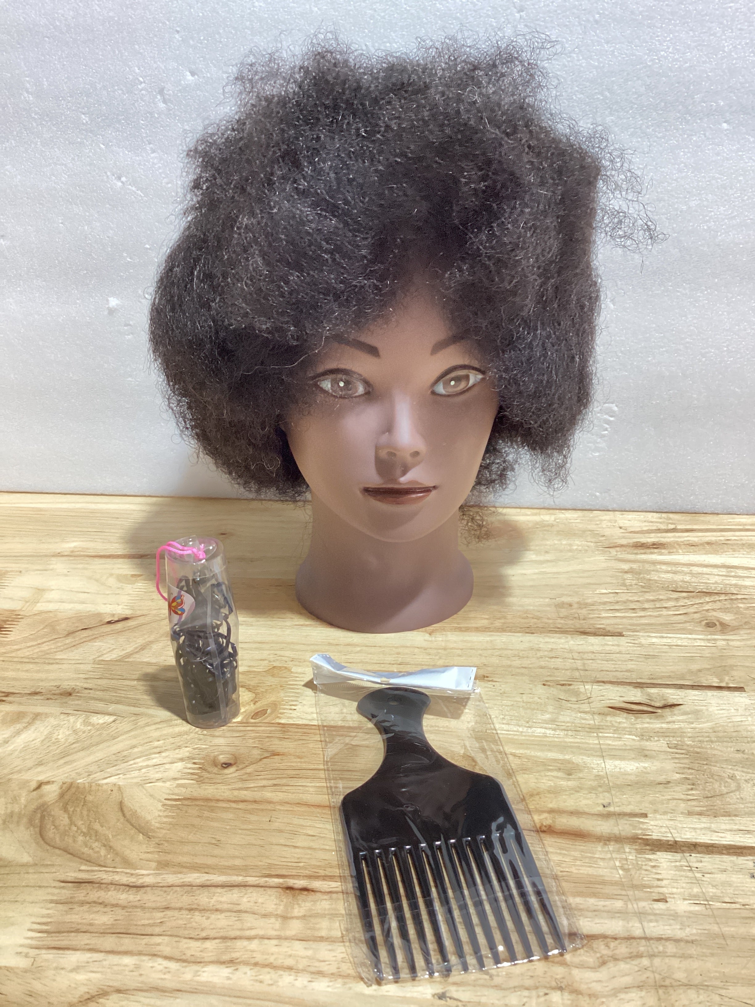 Hairingrid Cabeza de Maniquí Afroamericana 100% Cabello Humano | Práctica de Peinado y Trenzado