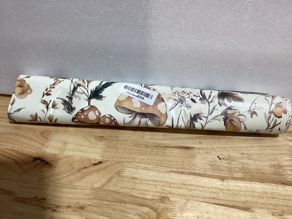 Papel Tapiz Adhesivo Removible Froluya — Diseño Hongos Bosque Boho Vintage 16.9" x 118.1", Baños y Gabinetes