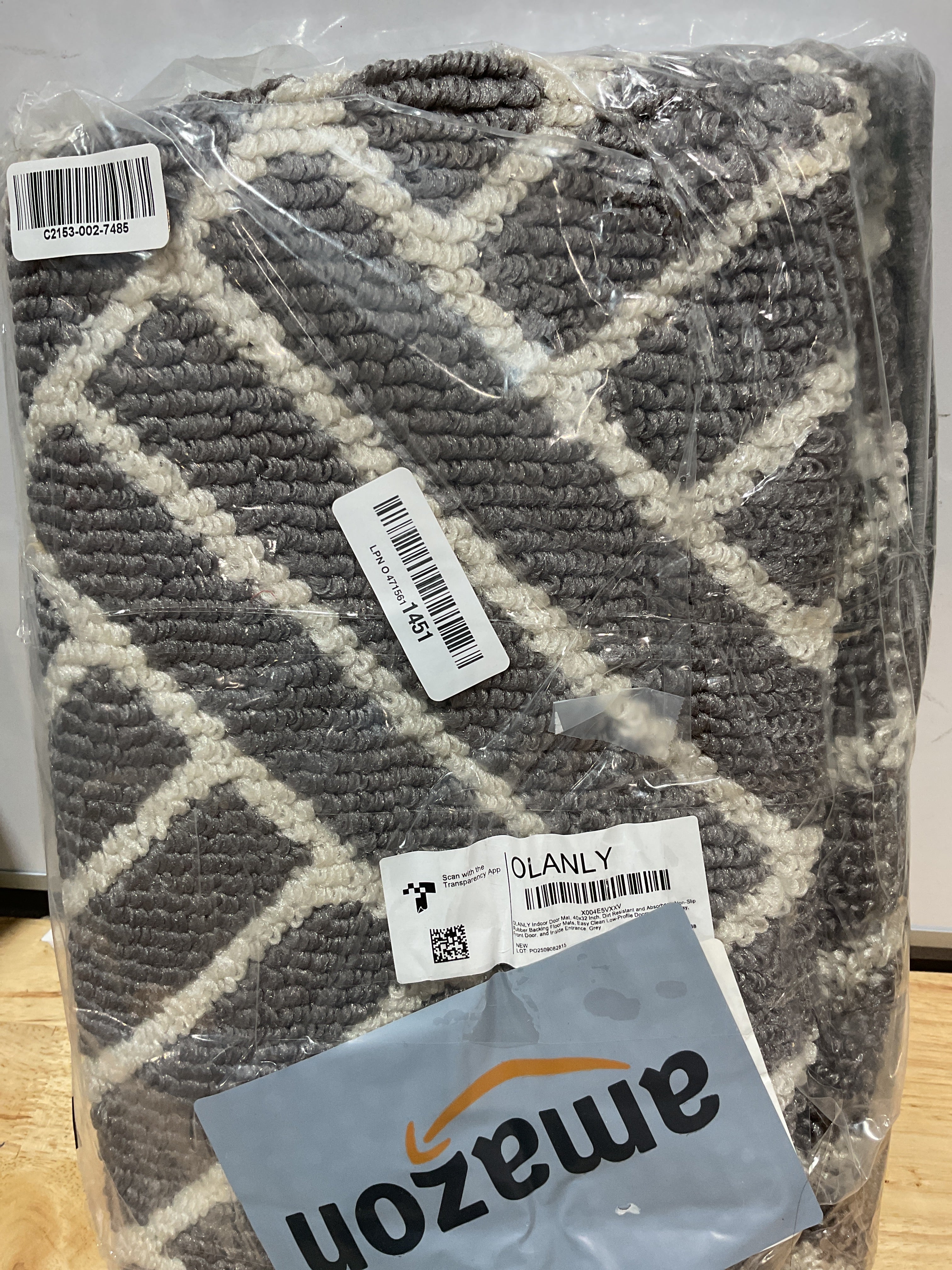 Alfombra de Entrada OLANLY 100x80 cm – Antideslizante, Absorbente y Fácil de Limpiar | Gris