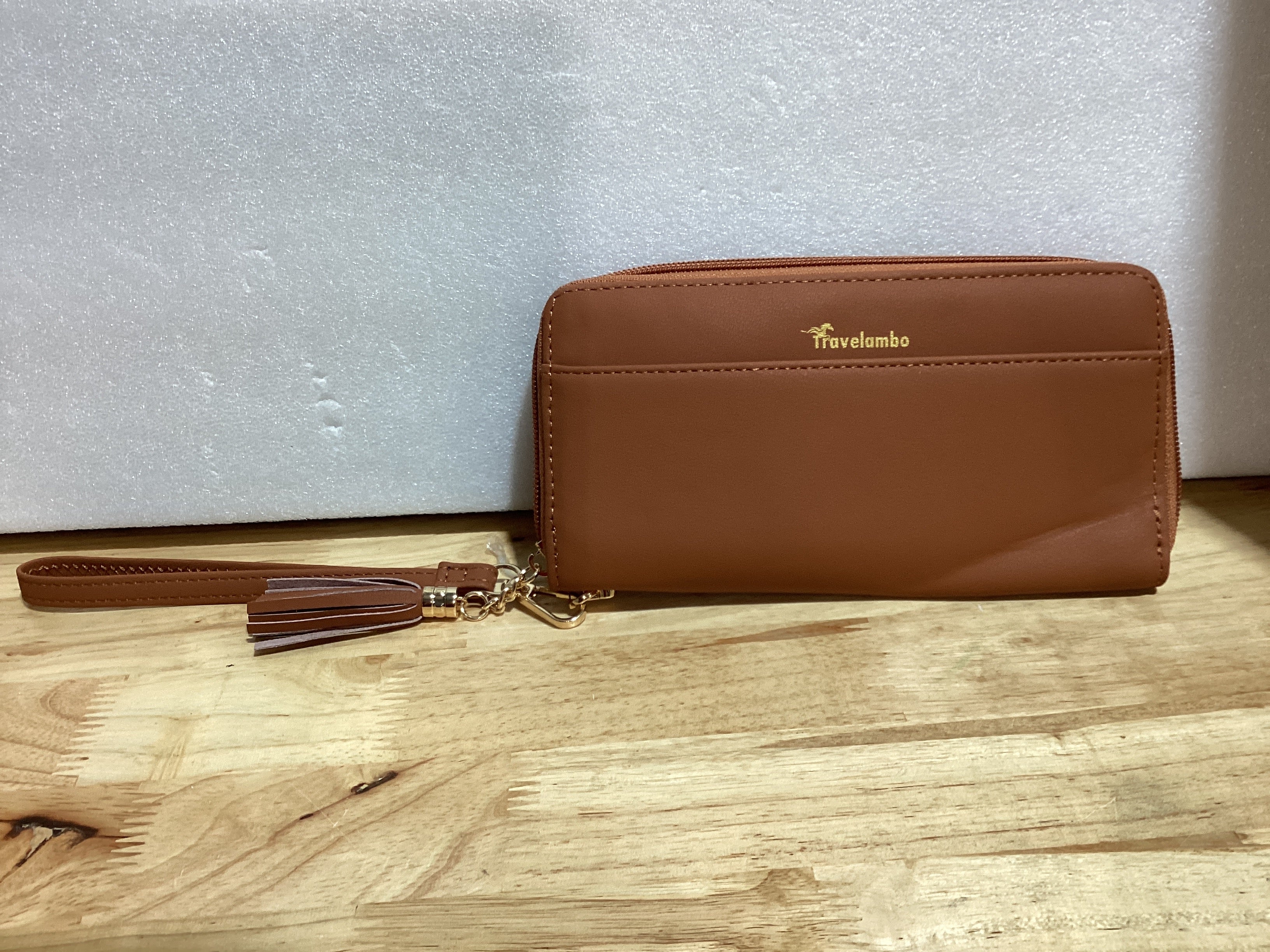 Carteras con borla Travelambo para mujer, plegable, pulsera, cartera larga