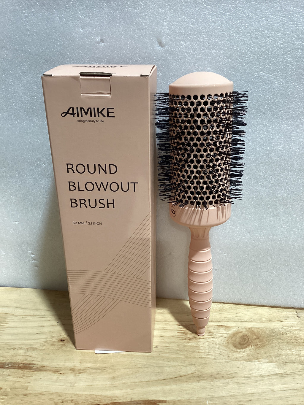 Cepillo redondo extralargo AIMIKE NaturaVol PLUS para secado con secador, cepillo redondo de 2,1" (3" de diámetro total) para cabello largo y grueso, tecnología cerámica térmica nano para un secado más rápido, aporta volumen y brillo.