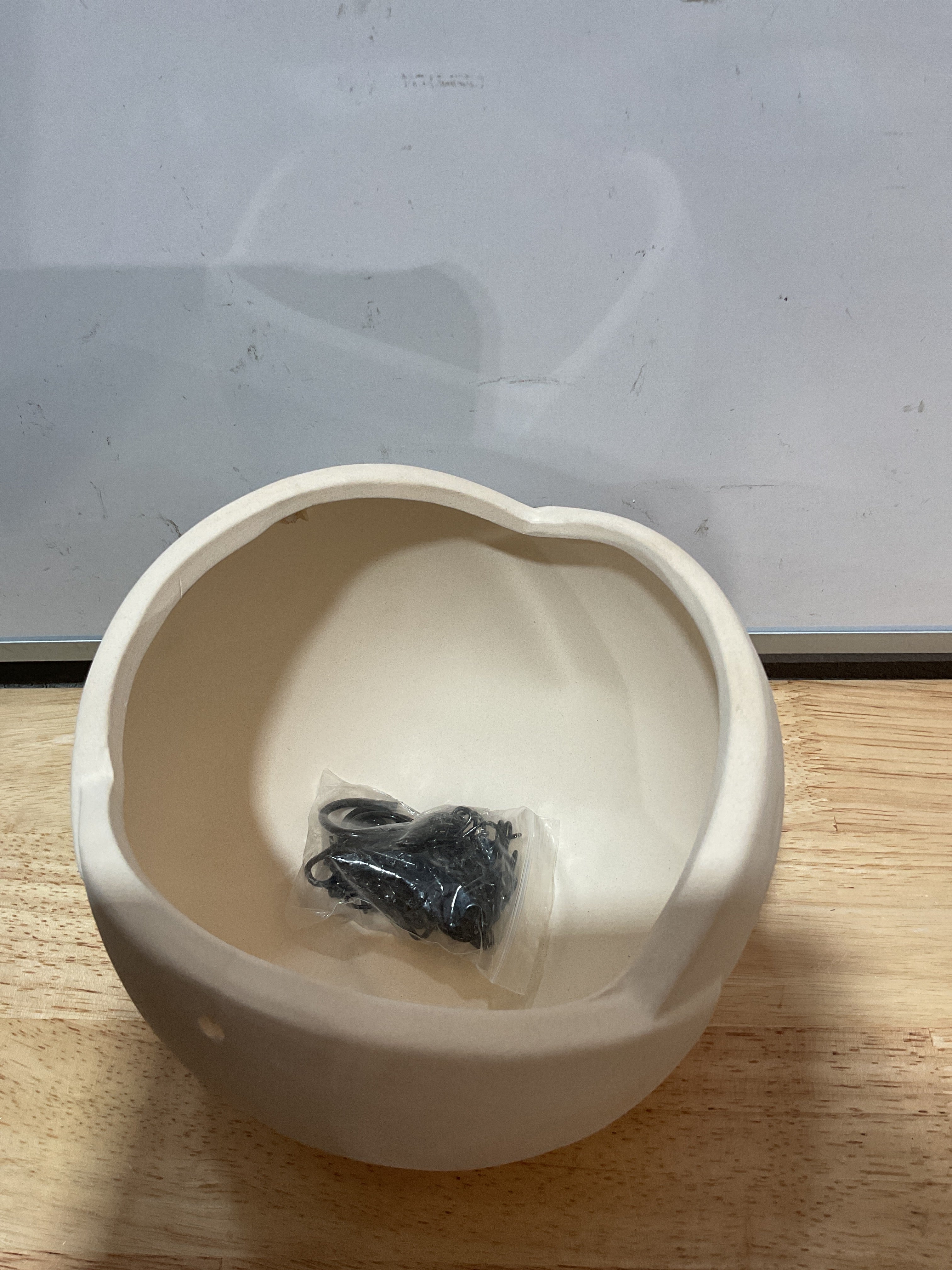 Sizikato Maceta colgante de porcelana, cerámica sin esmaltar, forma de flor, 6 pulgadas