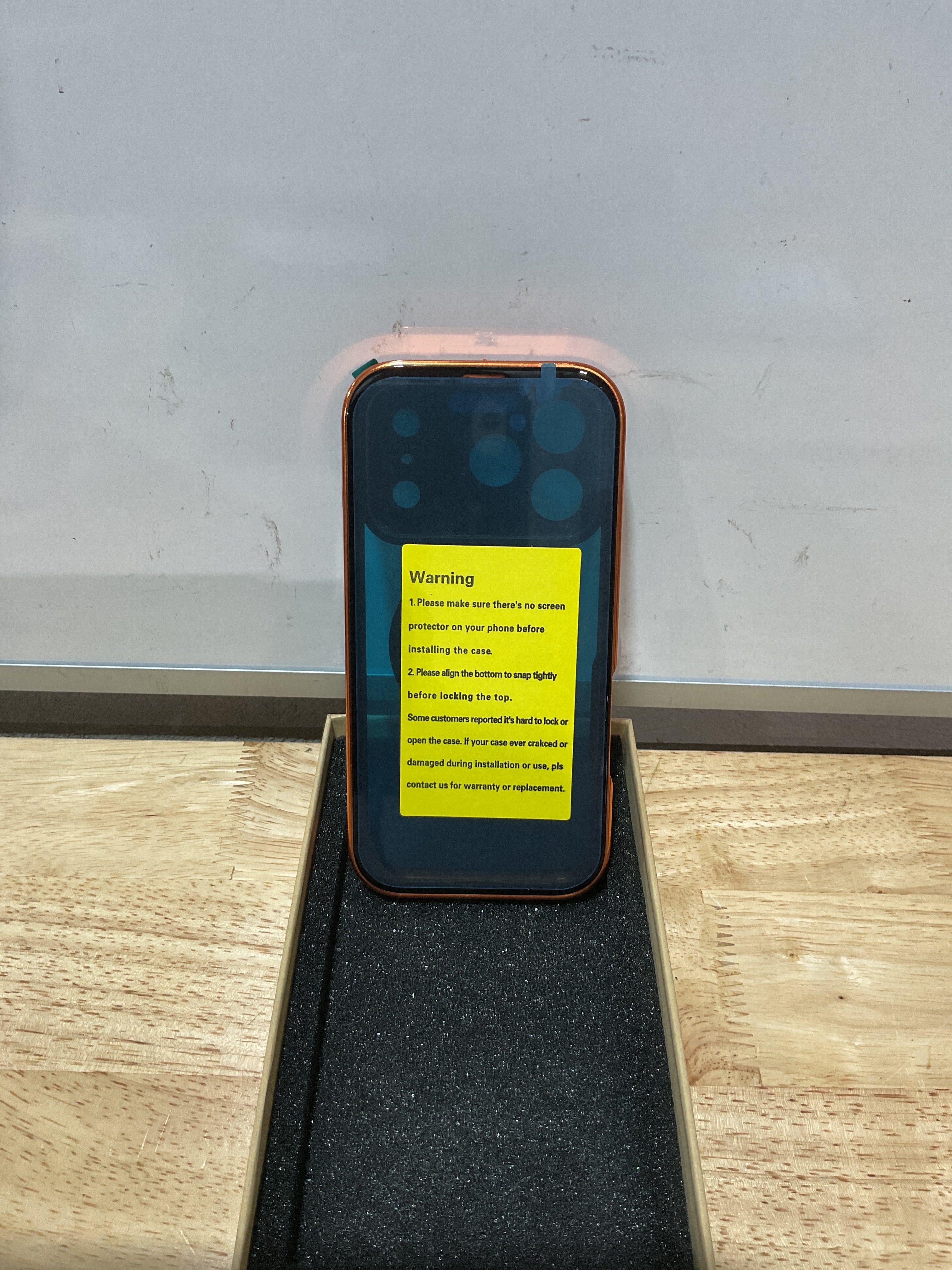 Upholyee CD Metal Ring & Automatic Pop-up Lock Magnetic Privacy Case for iPhone 17 Pro - Orange