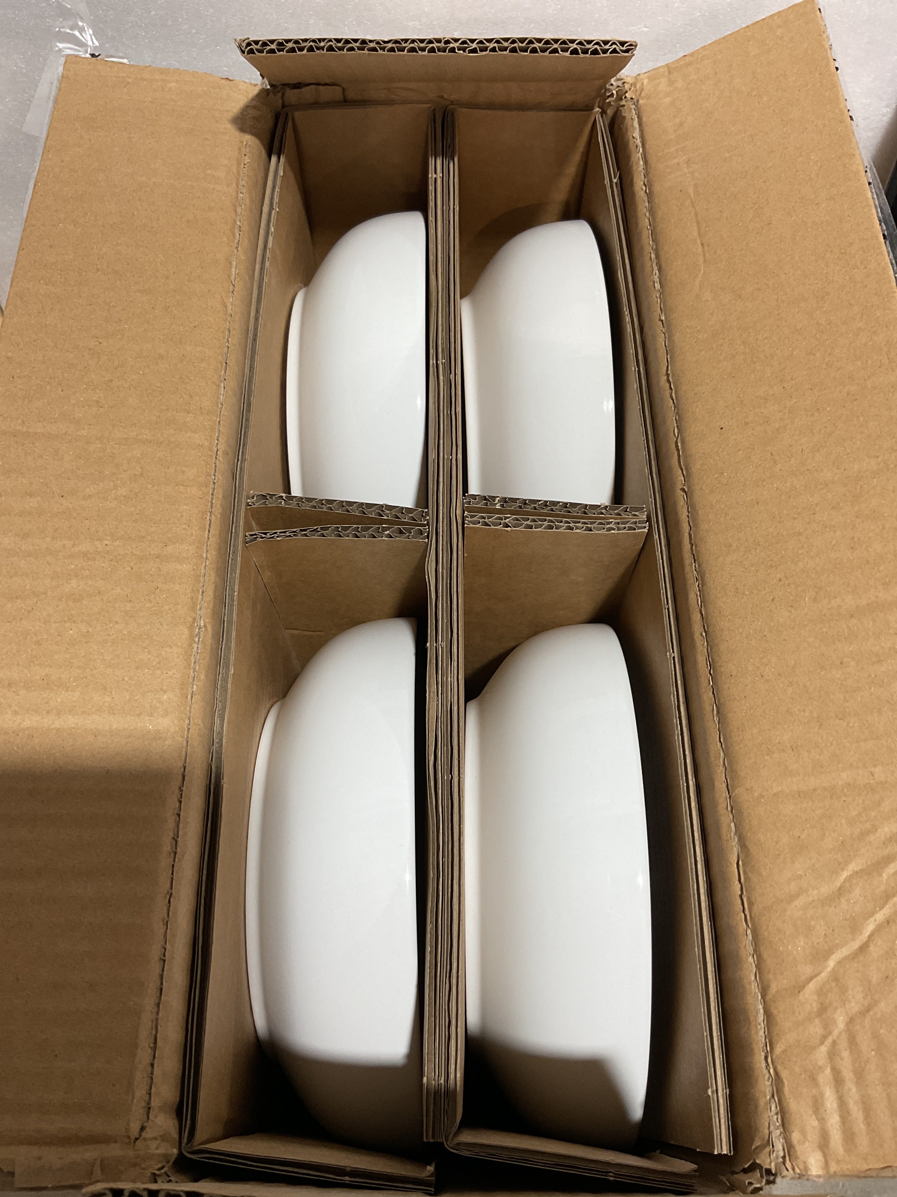 Tazones de Pasta LE TAUCI 45 oz – Set de 4 en Cerámica Blanca, 8.5 Pulgadas, Aptos para Microondas