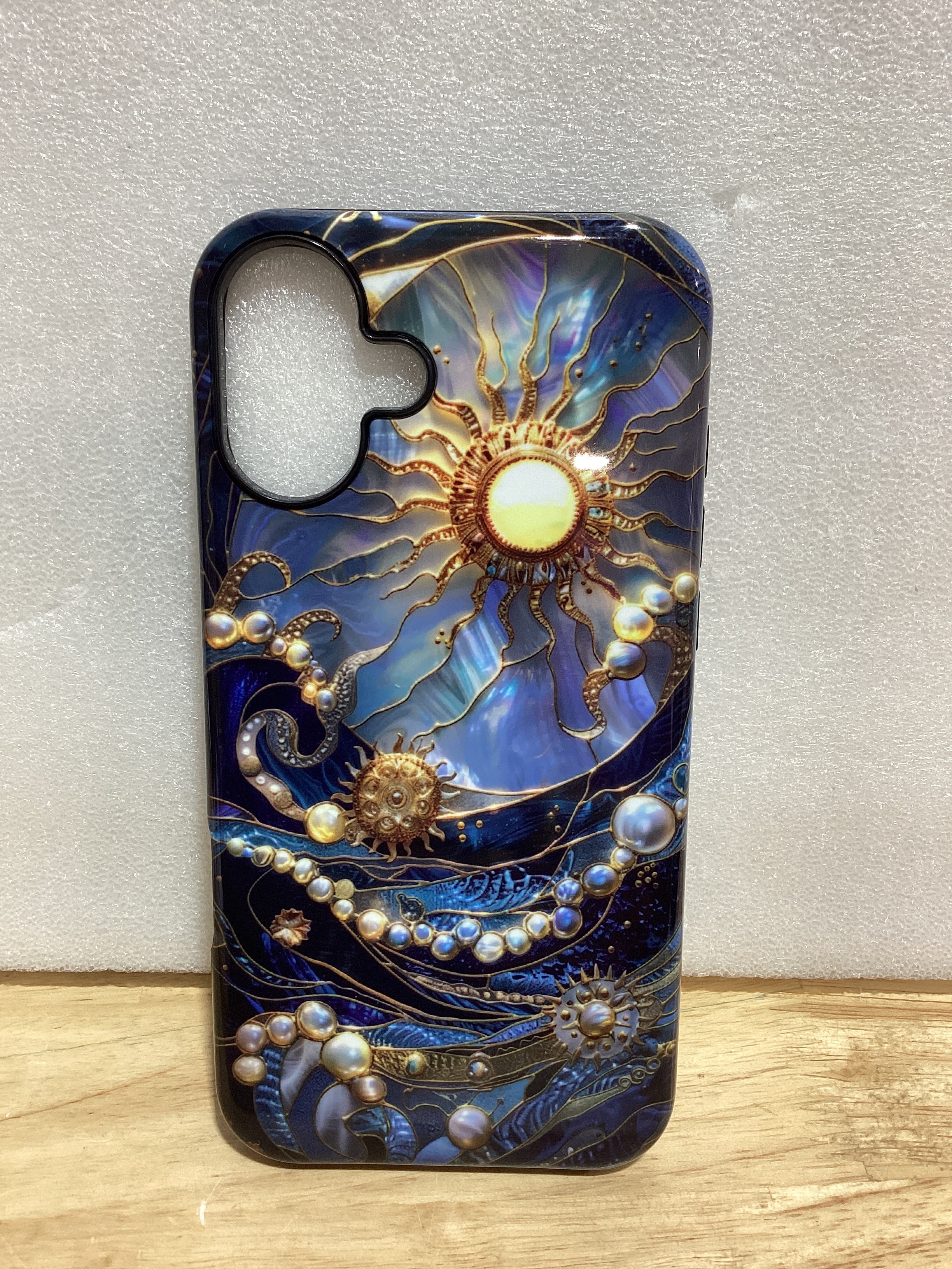 ZHEGAILIAN Funda para iPhone 16, The Sun Shines On The Waves para carcasa rígida 2 en 1 + silicona suave, a prueba de golpes, funda protectora contra caídas para iPhone 16