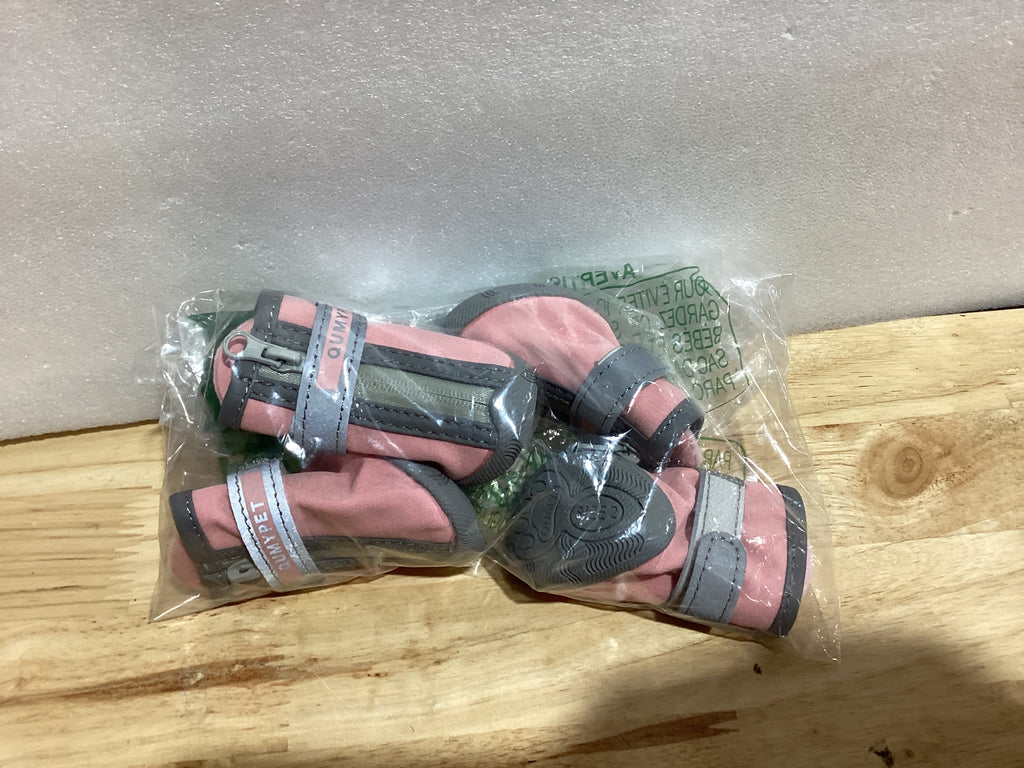 Zapatos para Perros Pequeños QUMY Talla 2 — Botas Impermeables, Suela Antideslizante, Protección de Patas, Rosa
