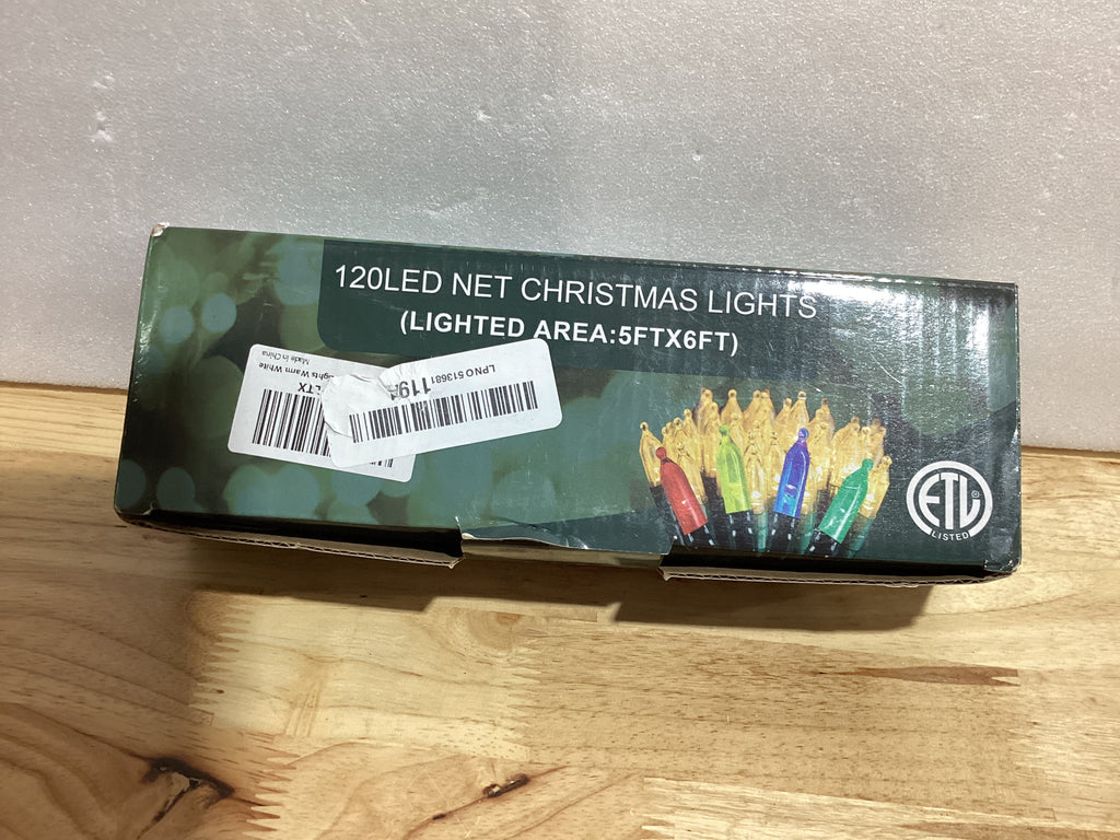Luces de red de Navidad al aire libre de 120 LED, 6 pies x 5 pies, luces de decoración de Navidad, 8 modos, red de malla impermeable conectable para árboles de Navidad, arbustos, bodas, jardín