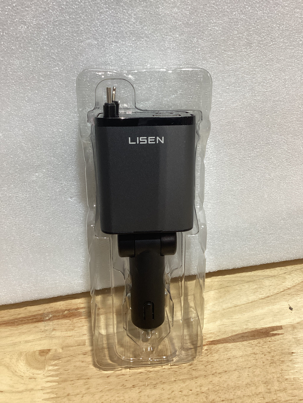 LISEN - Cargador retráctil para automóvil, adaptador de cargador de automóvil USB C de 69 W, carga rápida para iPhone 16, 15, 14, 13, 12, Samsung, gris