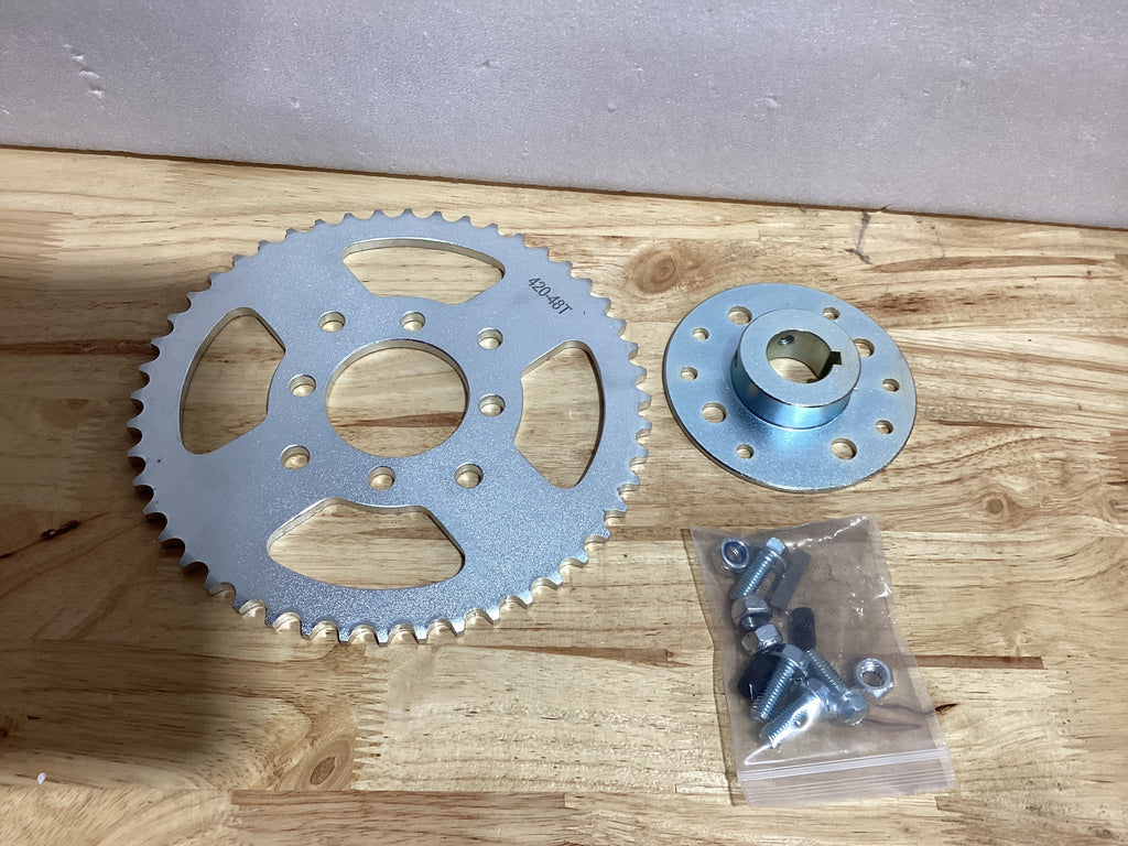 Sprocket 48 Dientes GREHUA para Go Kart – Cadena 40/41/420, Cubo con Eje 1", Compatible con Predator 212cc, GX160, GX200