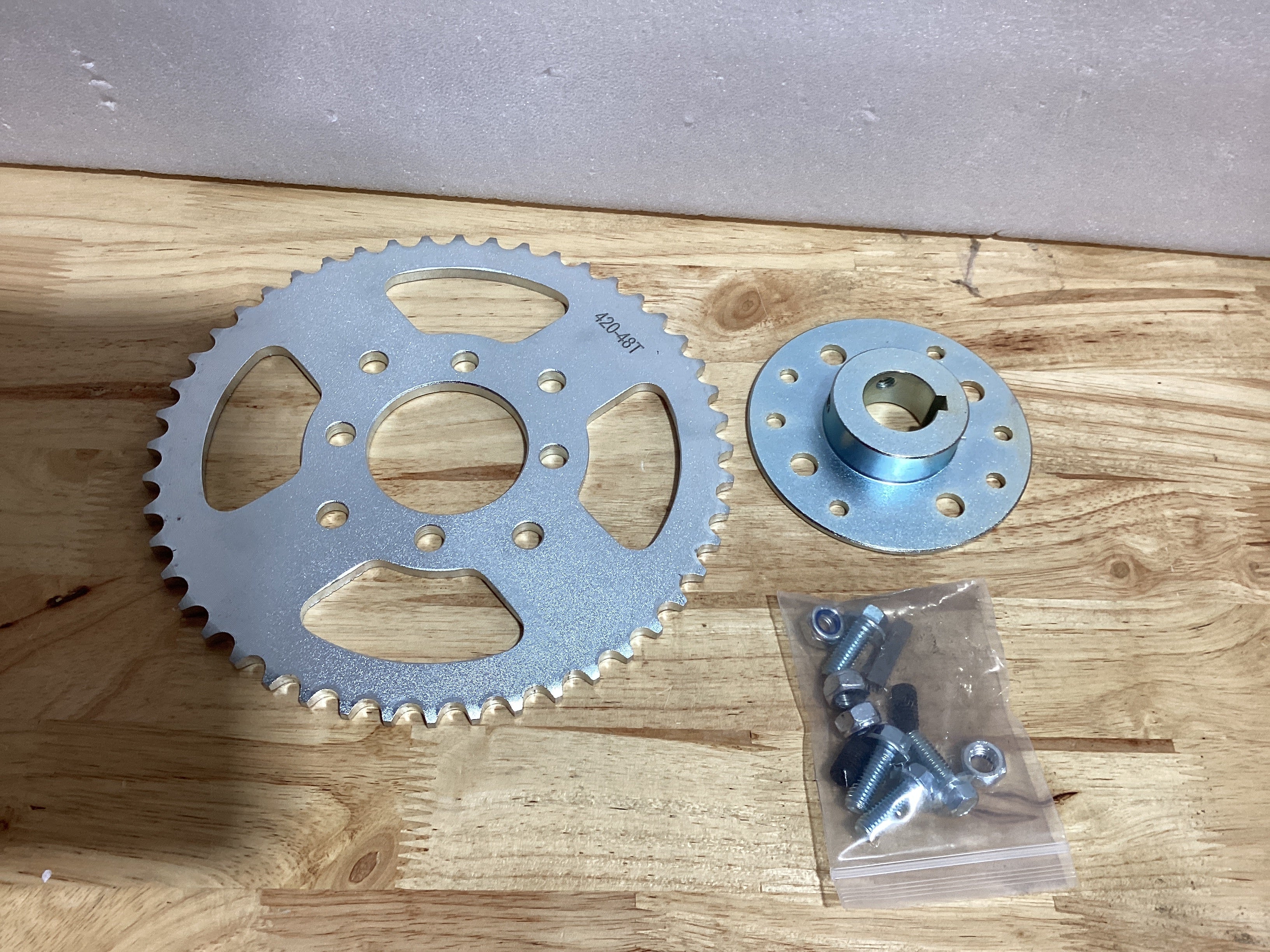 Sprocket 48 Dientes GREHUA para Go Kart – Cadena 40/41/420, Cubo con Eje 1", Compatible con Predator 212cc, GX160, GX200