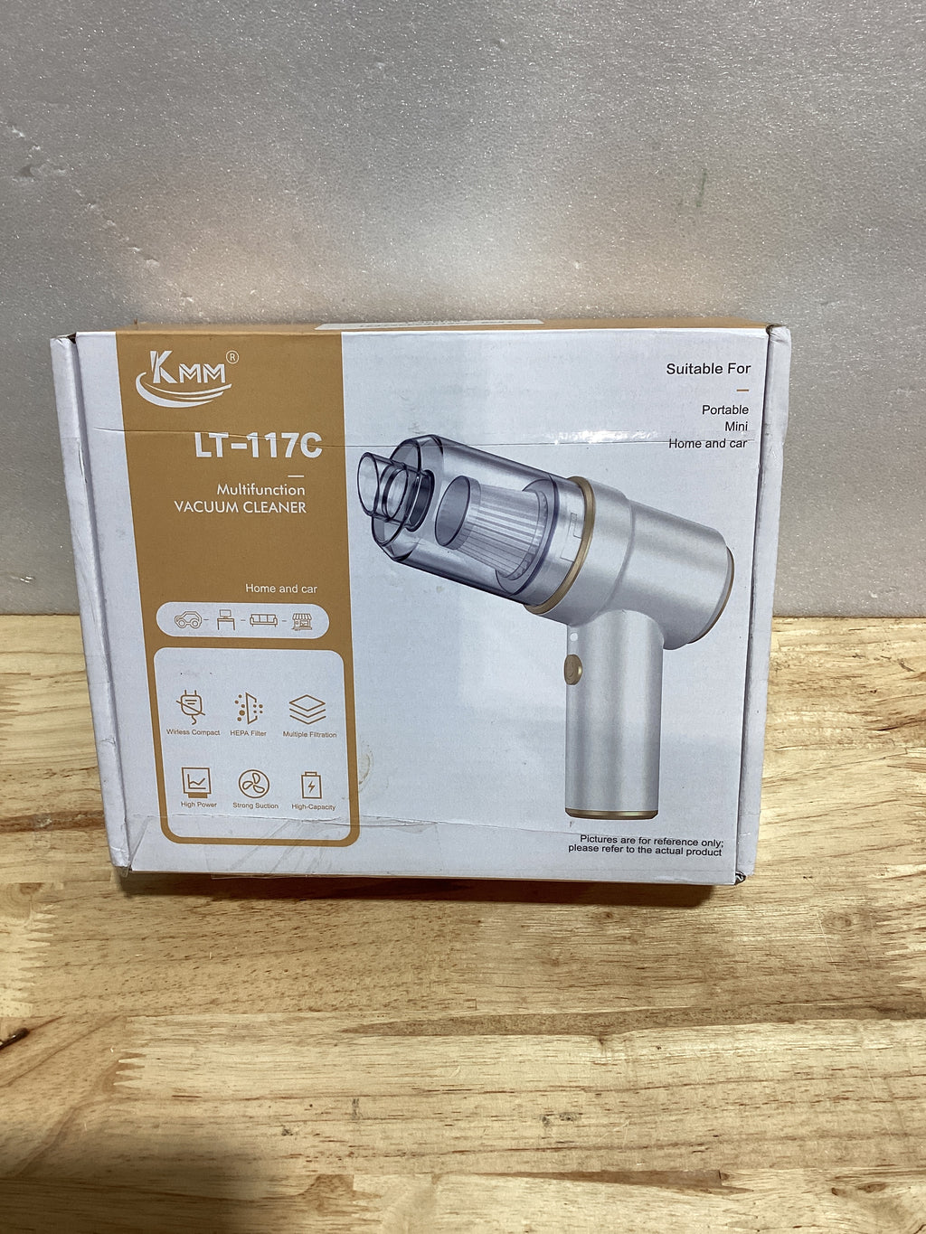 ⚠️ USADO (No Afecta Funcionamiento) – KMM Aspiradora Portátil Inalámbrica 9000PA 120W con Soplador de Aire, Múltiples Boquillas y Luz LED