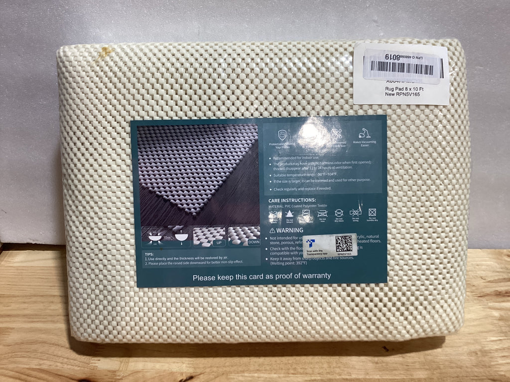 BAGAIL BASICS Almohadilla de agarre para alfombra de 8 x 10 pies para suelos de madera, almohadillas antideslizantes para alfombras de área, acolchado extra grueso debajo de la alfombra, protege tus