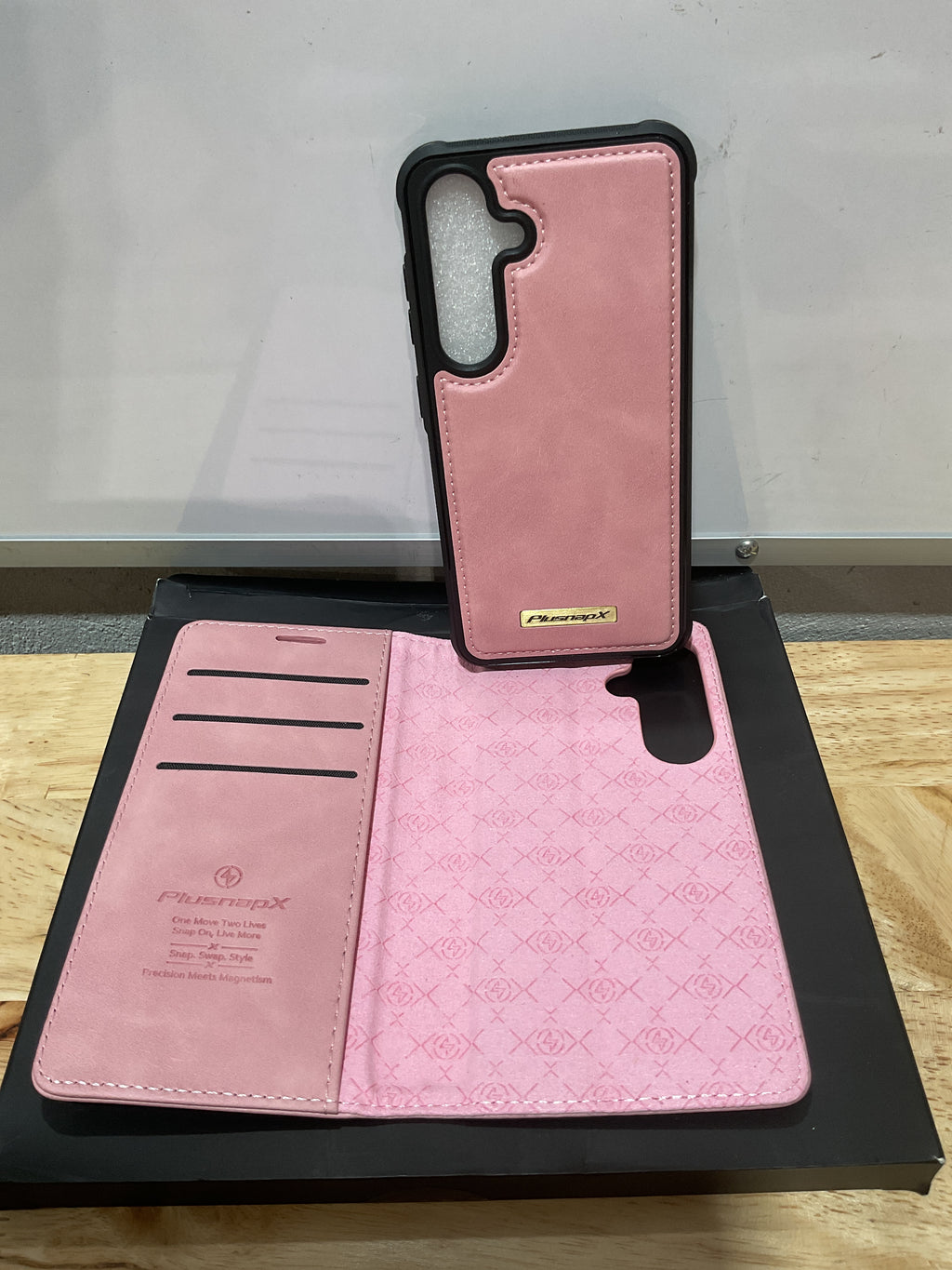 Funda Billetera PlusnapX para Samsung Galaxy S24 – Compatible MagSafe, RFID, Cuero PU Rosa