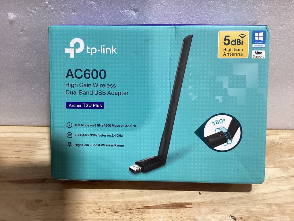 TP-Link Adaptador WiFi USB AC600 Archer T2U Plus | Doble Banda con Antena 5dBi