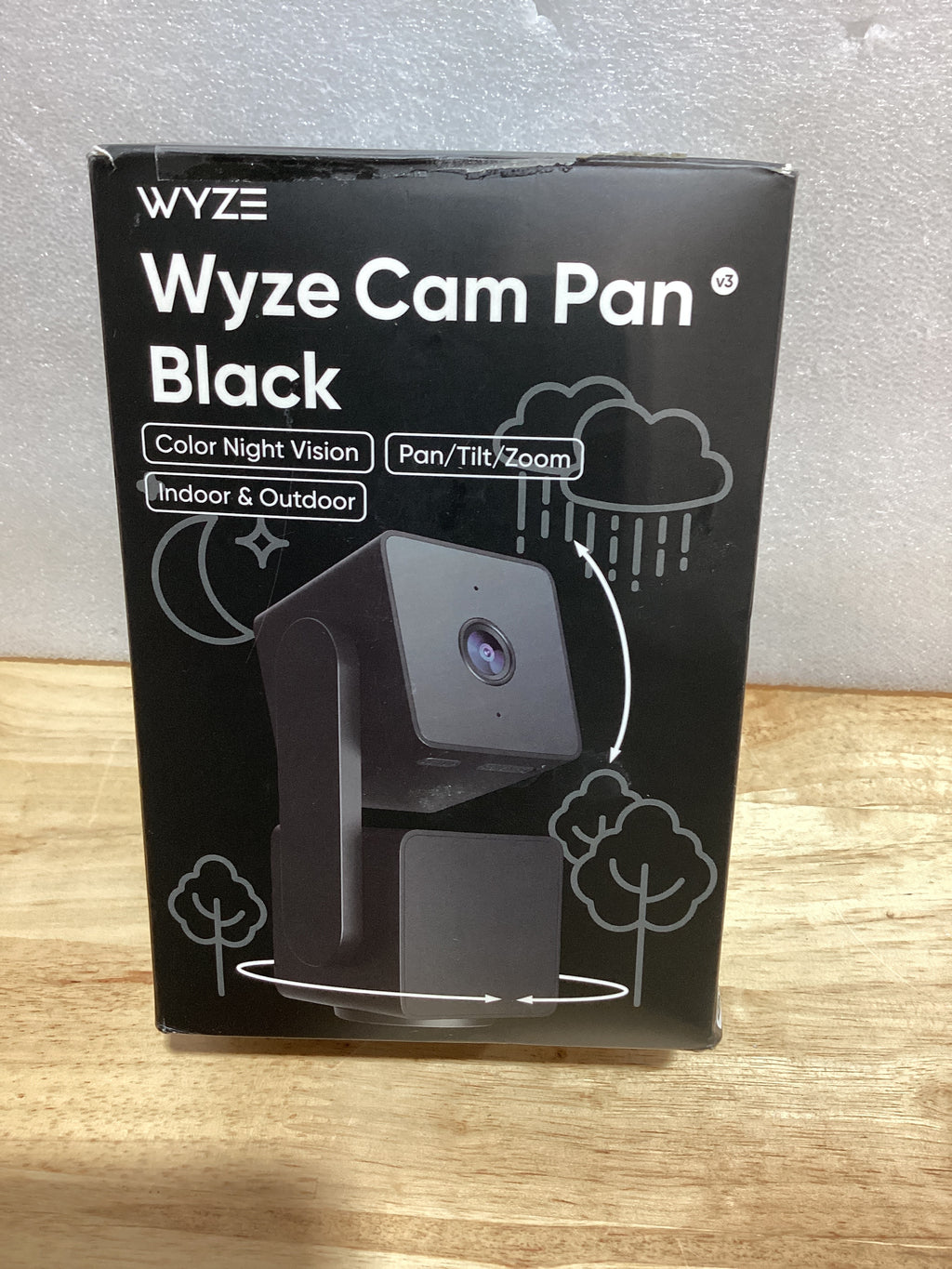 WYZE Cam Pan v3 IP65 1080P 360° Pan/Tilt/Zoom WiFi Cámara de seguridad inteligente para el hogar, seguimiento de movimiento para bebé/mascota, visión nocturna a color, funciona con Alexa y Google Assistant, configuración gratuita de expertos