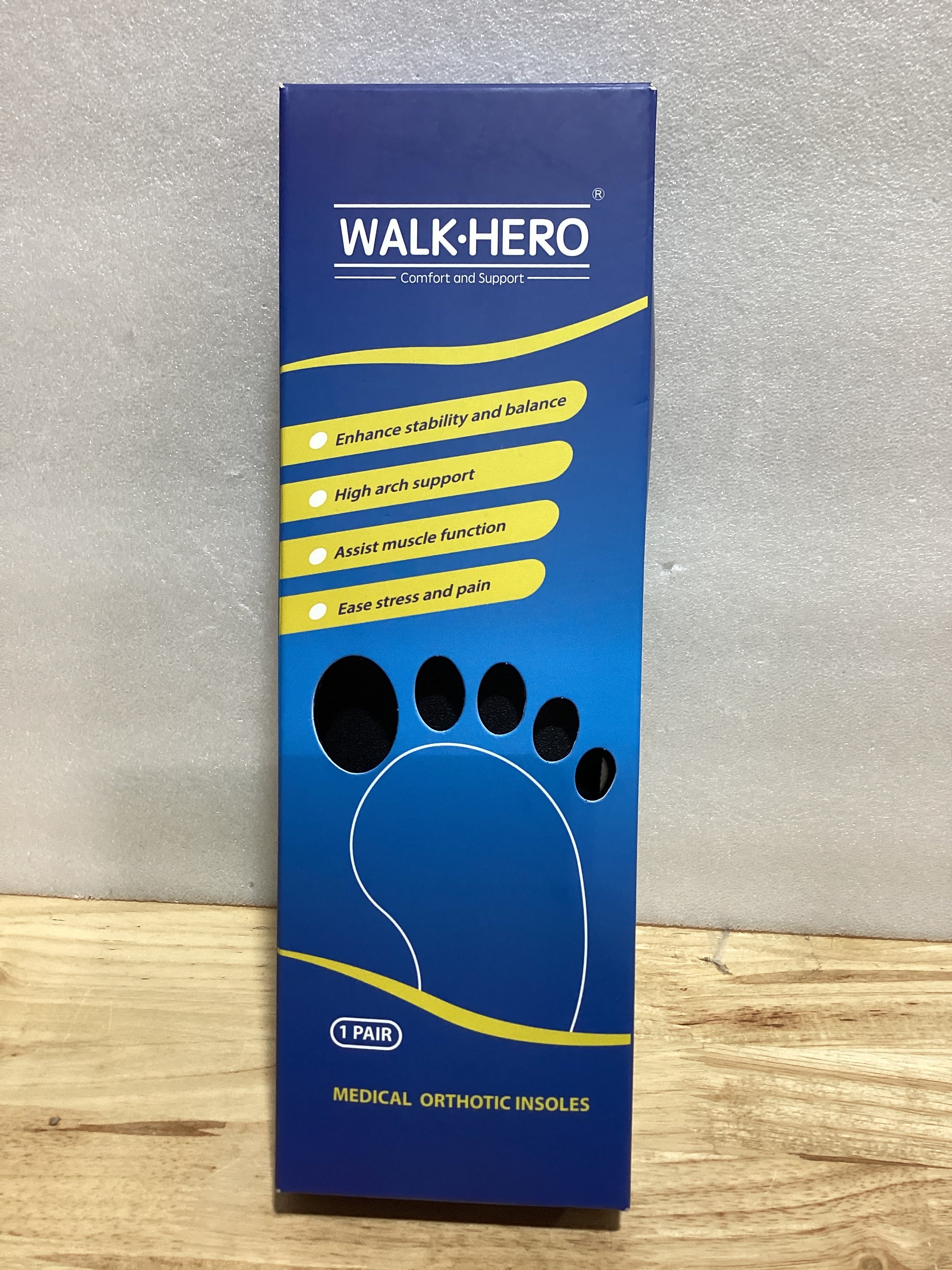 Walkhero - Plantillas ortopédicas para fascitis plantar, soporte de arco alto, alivia el dolor de pies y el pie plano, Azul