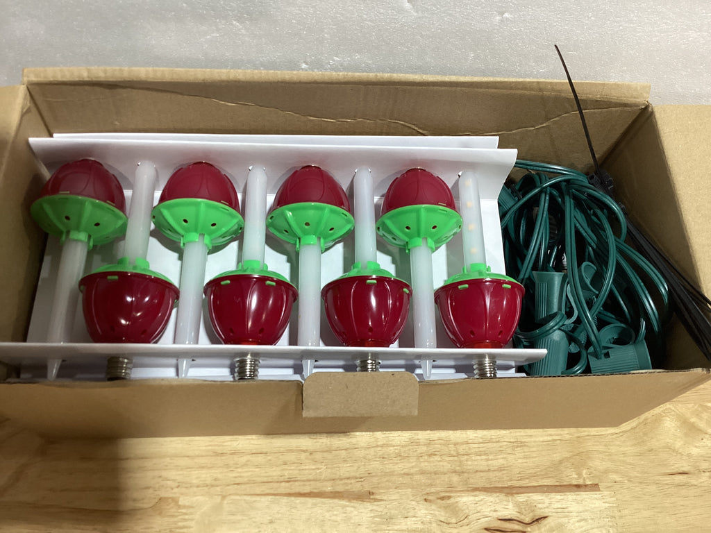 Hobbynors Luces de Burbuja Navideñas Vintage — 15 Velas Burbujantes, 15.5ft, Luz Blanca Cálida, Cable Verde, Estilo Retro Clásico