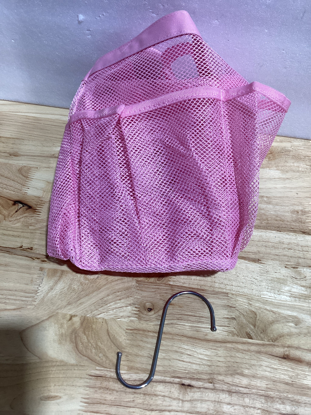 Organizador de Ducha Portatil F-color 7 Bolsillos — Malla de Secado Rápido con Asa y Gancho S, Rosa