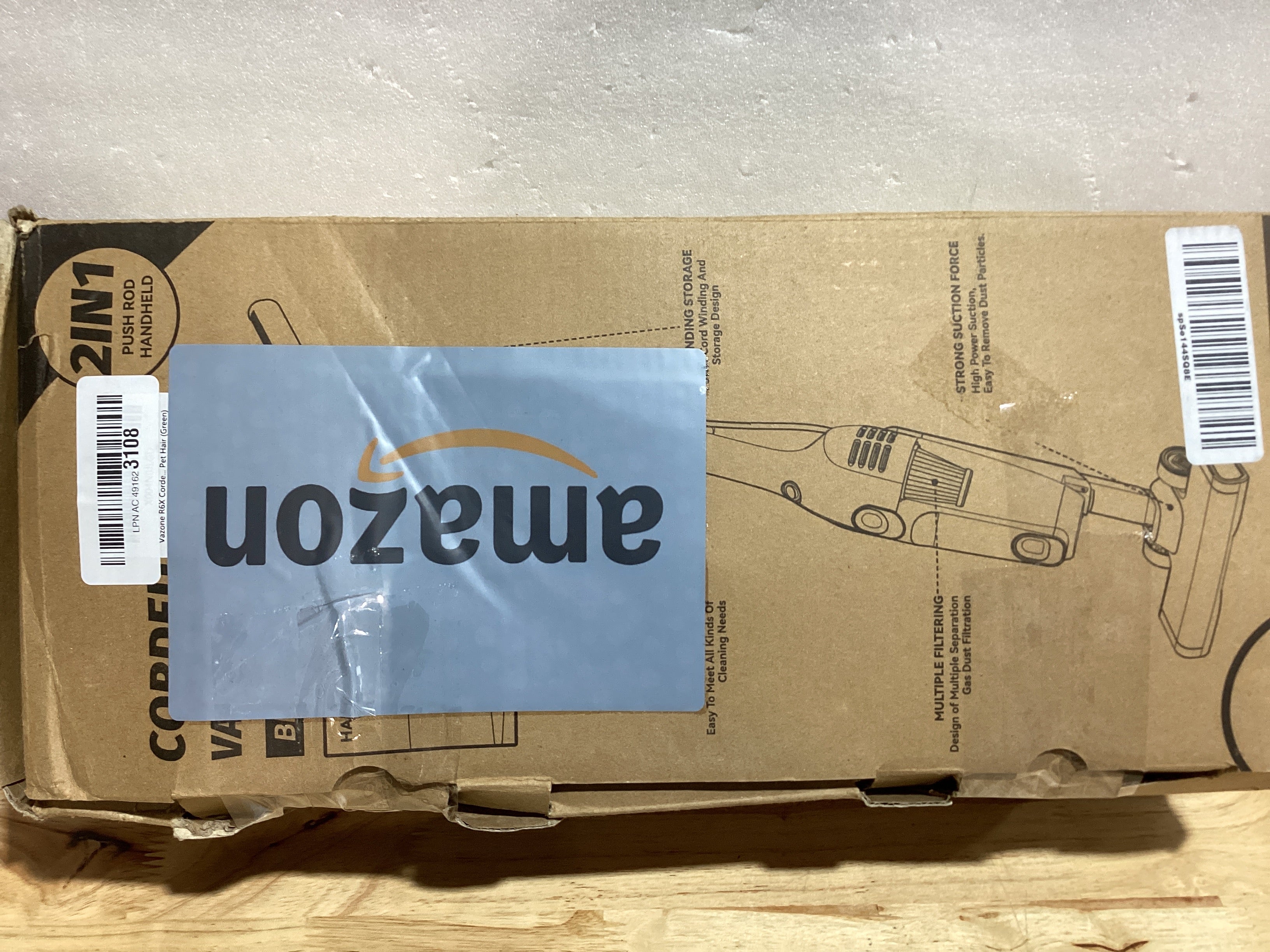 Vazone R6X Aspiradora de Palo con Cable 2 en 1 | 20 Kpa, Cable 16 pies, Filtro HEPA | Usado - Funcional (Verde)