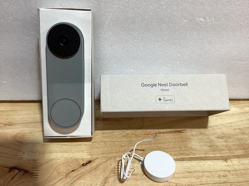 Google Nest Doorbell (Con cable, 3ª generación) - Video 2K y Gemini, Vista en vivo, Visión nocturna, Audio de 2 vías - Funciona con Google Home - Modelo 2025 - Hazel