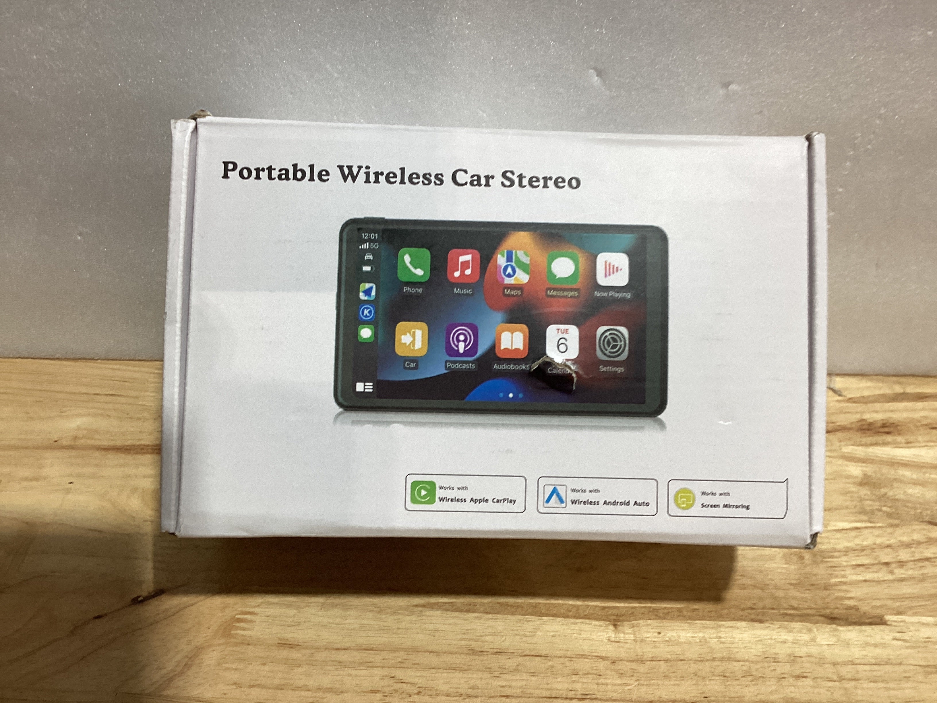 Pantalla CarPlay 2026 Mejorada 7" HD Portátil | Android Auto | Bluetooth | Cámara de Reversa HD | GPS | Siri | Radio FM | Compatible con Todos los Vehículos