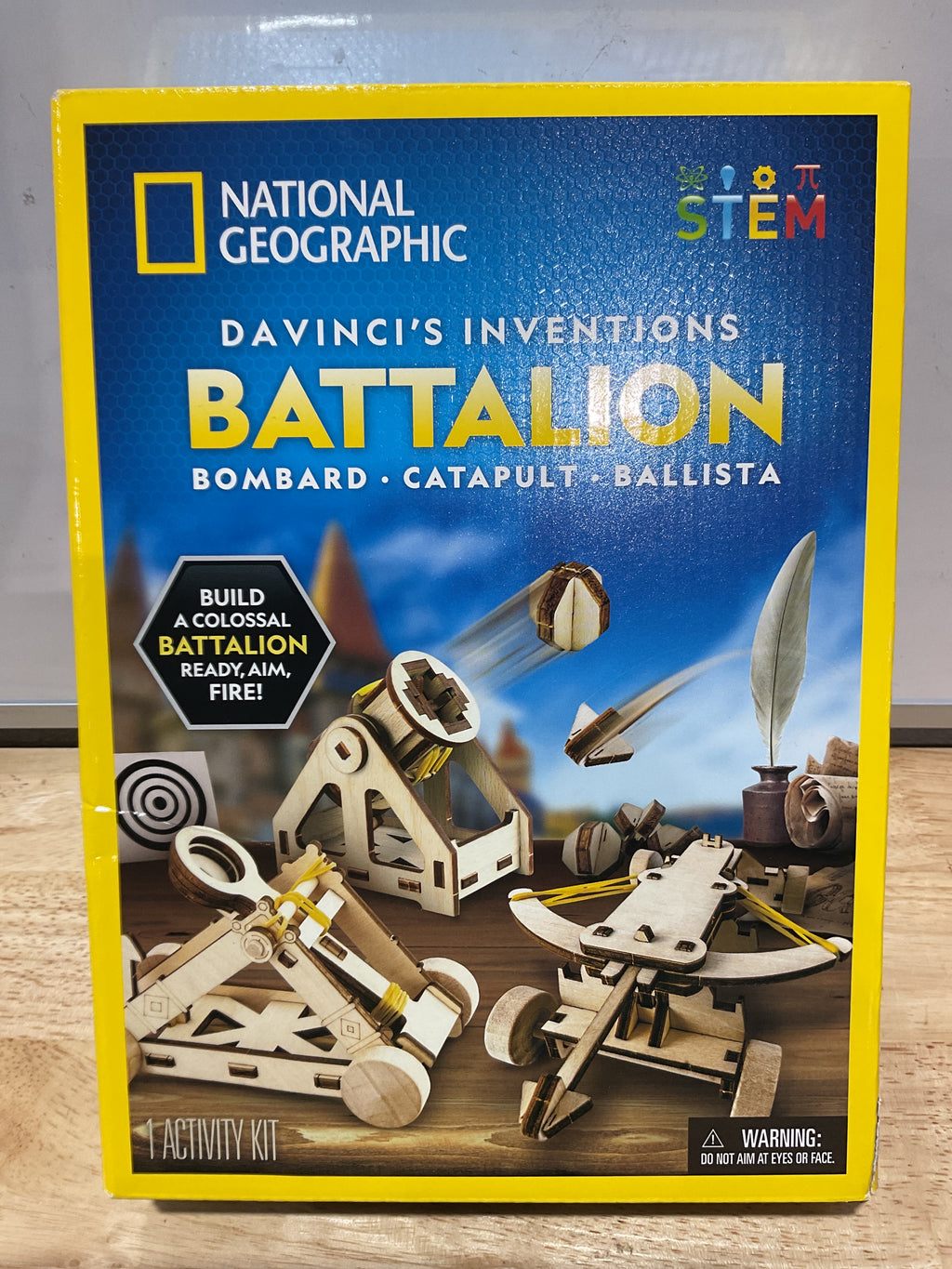 NATIONAL GEOGRAPHIC Da Vinci Model Kit - Catapult Kit for Kids, 3D Puzzle Building Toy for Boys and Girls, Wood Building Kit for Kids, A Great STEM Project, Engineering Model Kit ( Exclusive)
