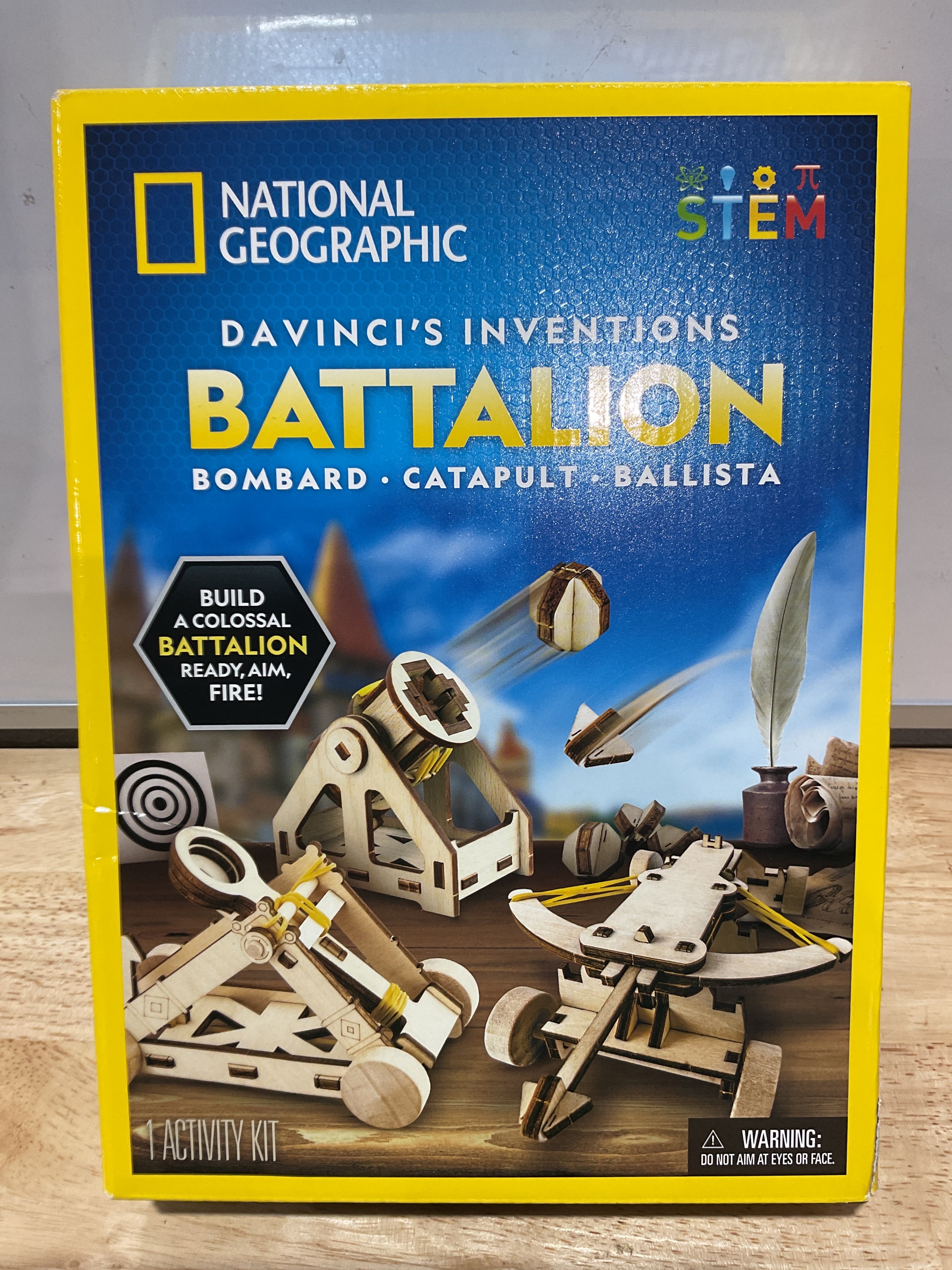 NATIONAL GEOGRAPHIC Da Vinci Model Kit - Catapult Kit for Kids, 3D Puzzle Building Toy for Boys and Girls, Wood Building Kit for Kids, A Great STEM Project, Engineering Model Kit ( Exclusive)