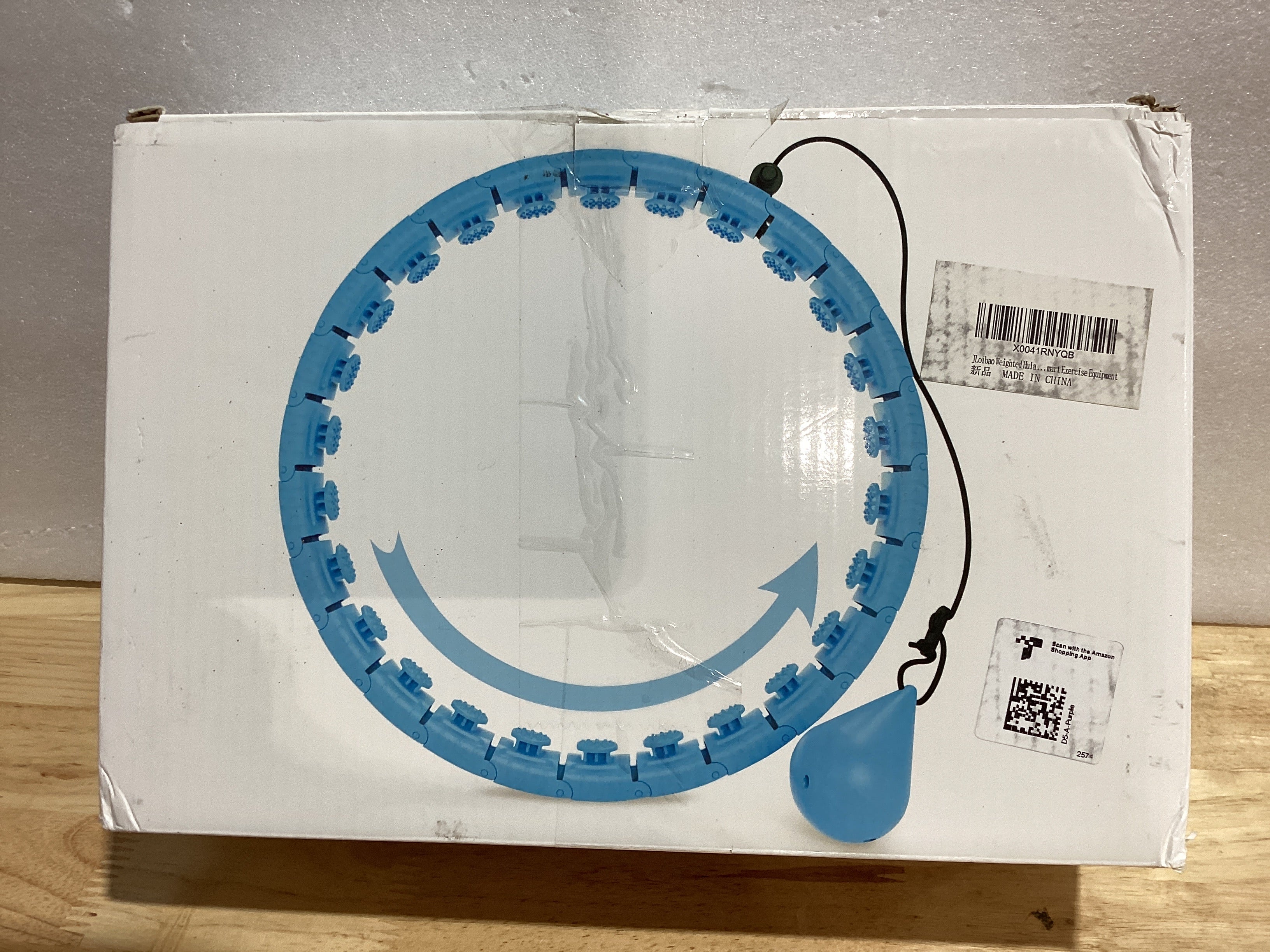 Aro de hula-hula con peso JLoibao con 26 eslabones (56 pulgadas) para adultos que desean perder peso, aro de fitness Infinity de talla grande, equipo de ejercicio inteligente para mujeres.