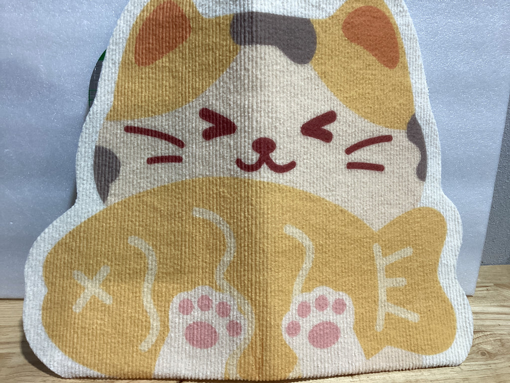 Tablero de rayas de forma de gato, rascador de gato montado en la pared con respaldo adhesivo, alfombra de rascado, rascado del gato