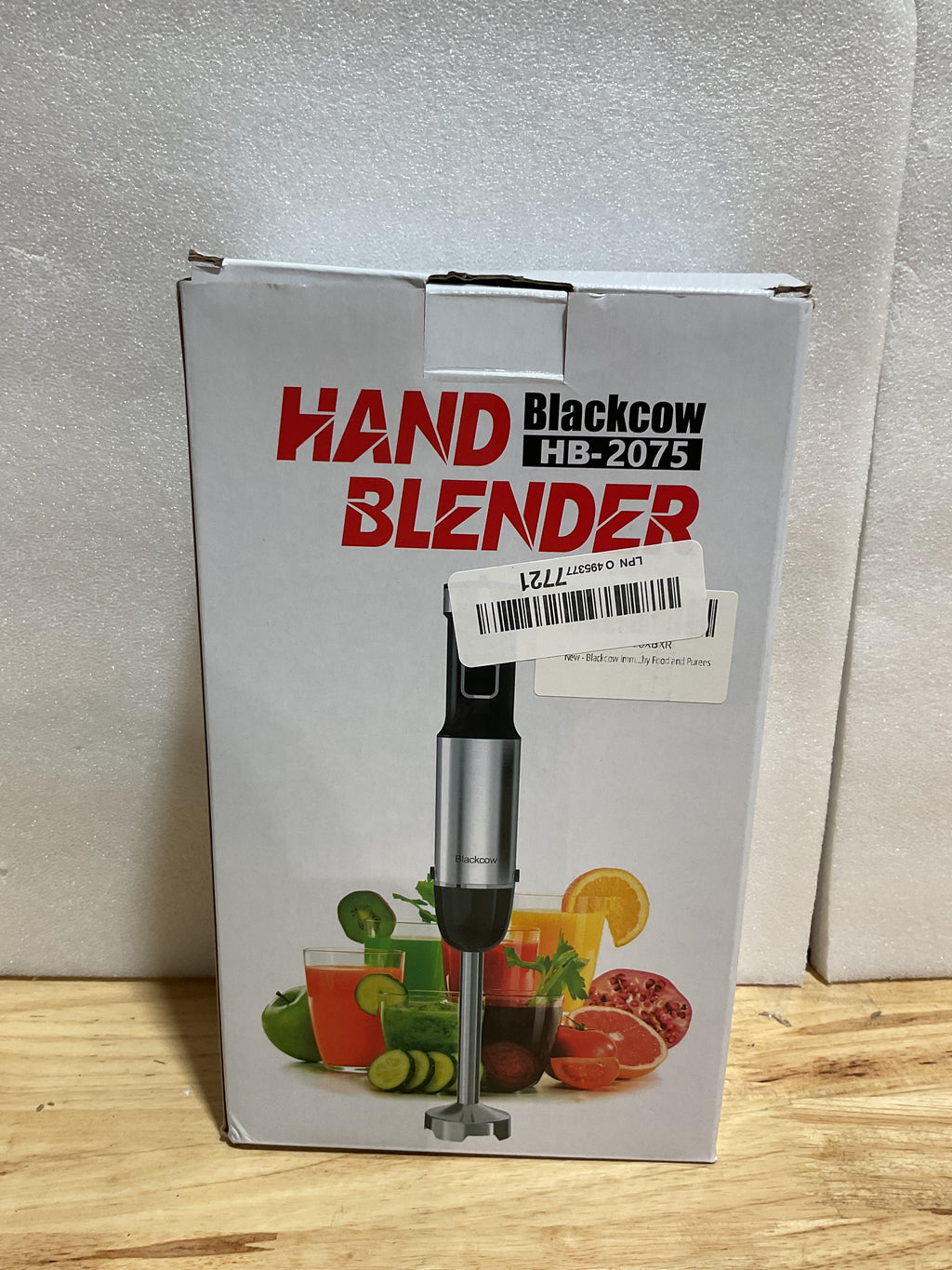 Batidora de mano Blackcow de 800 W con cuchillas de aleación de titanio, 12 velocidades y turbo. Ideal para batidos, sopas, papillas y purés. 