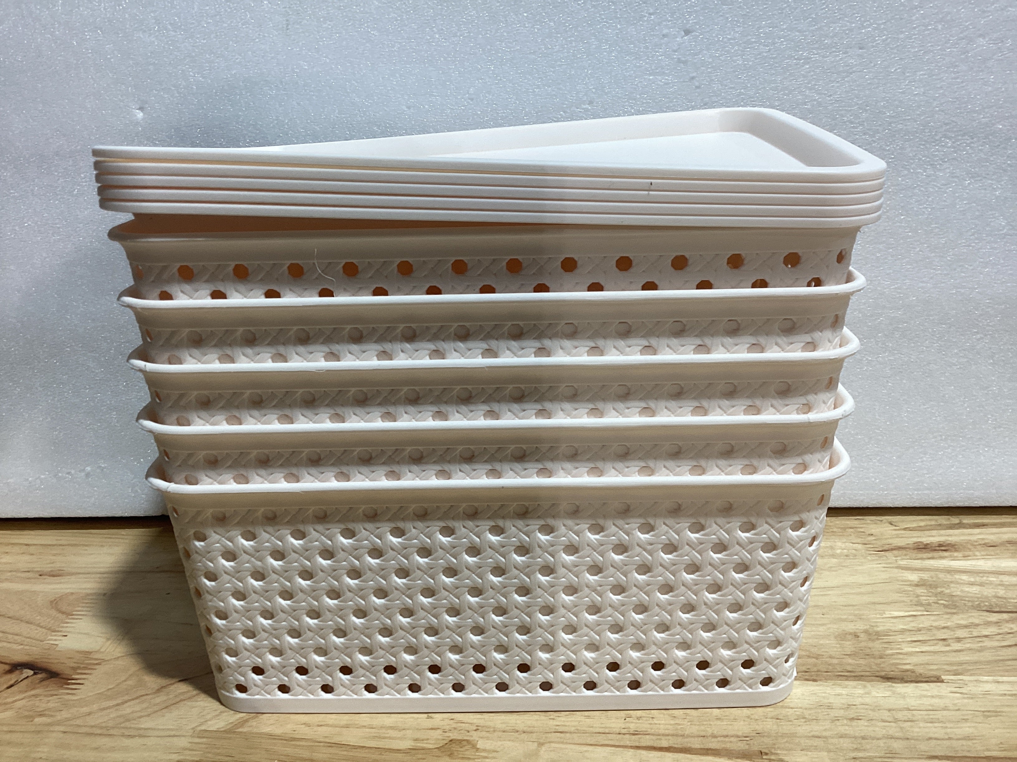 Set 5 Cajas de Almacenamiento Plástico + 5 Tapas, con Asas y Etiquetas – Apilables, Organizadoras para Cuarto, Cocina, Despensa y Manualidades