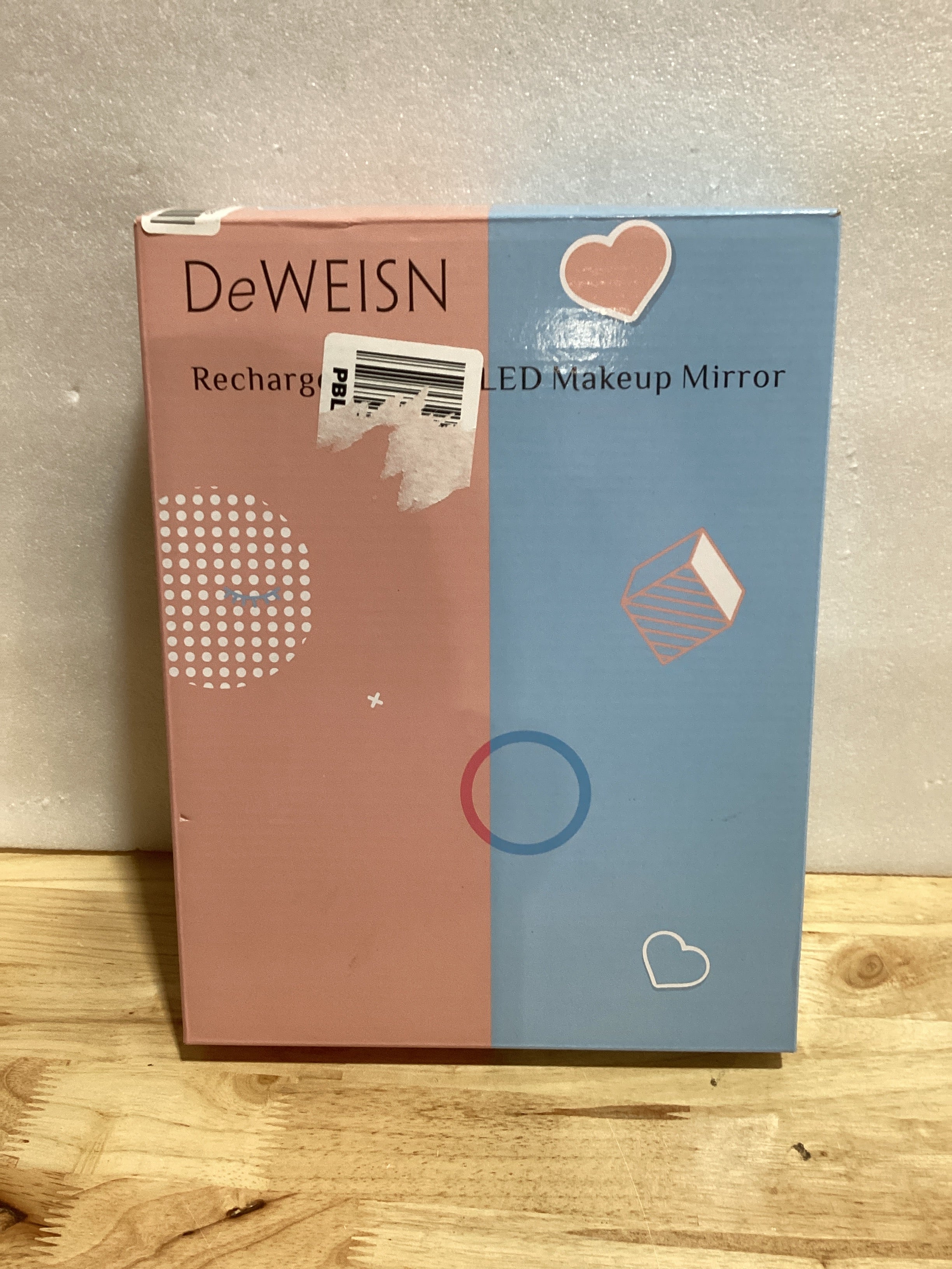 deweisn Espejo de maquillaje plegable iluminado con 72 LED, 3 modos de luz de colores, recargable por USB, baterías de 1800 mA, portátil, ultra delgado, compacto, espejo de tocador regulable, espejo