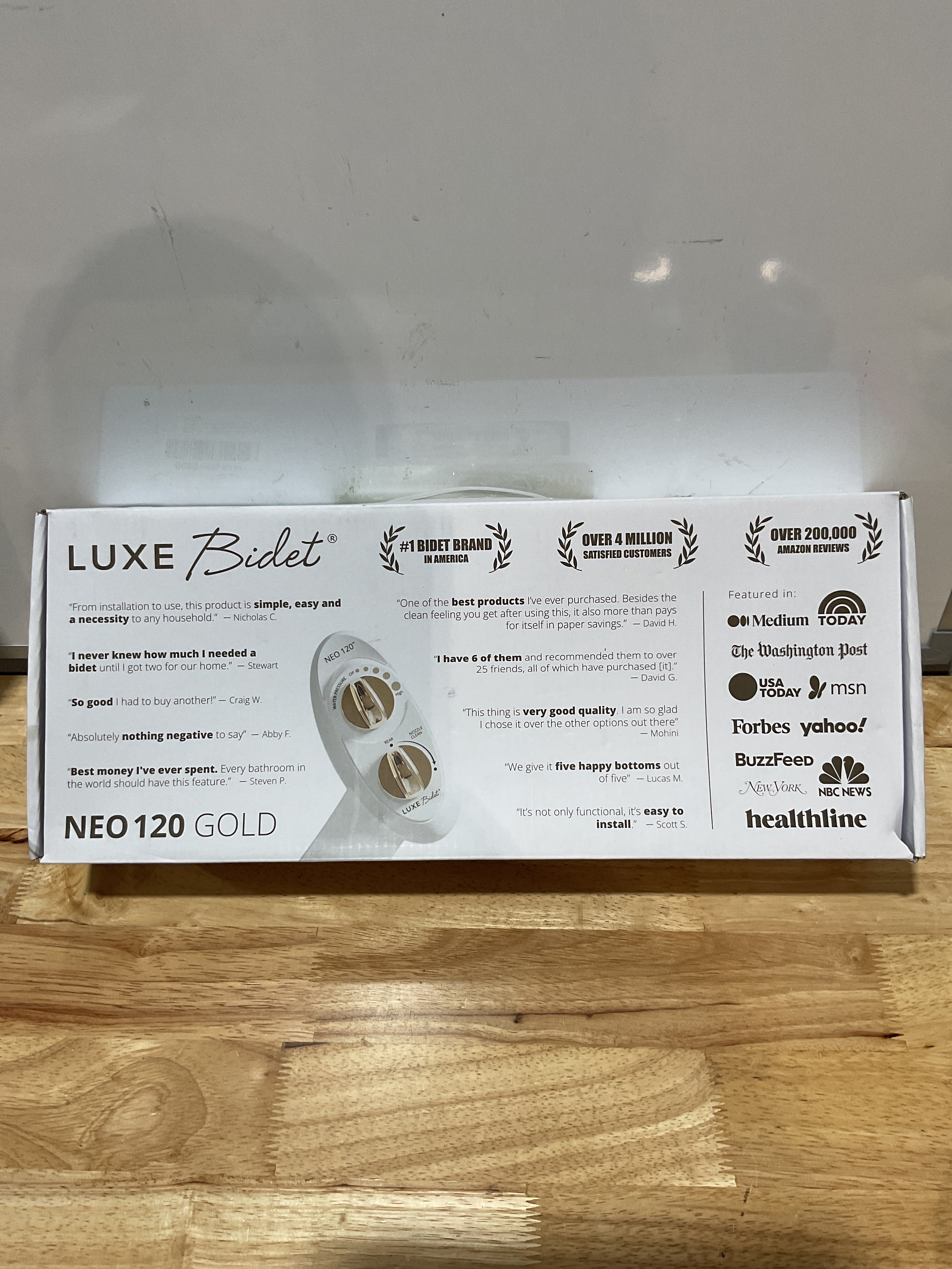 LUXE Bidet NEO 120 — Bidé No Eléctrico con Boquilla Autolimpiante (Dorado)