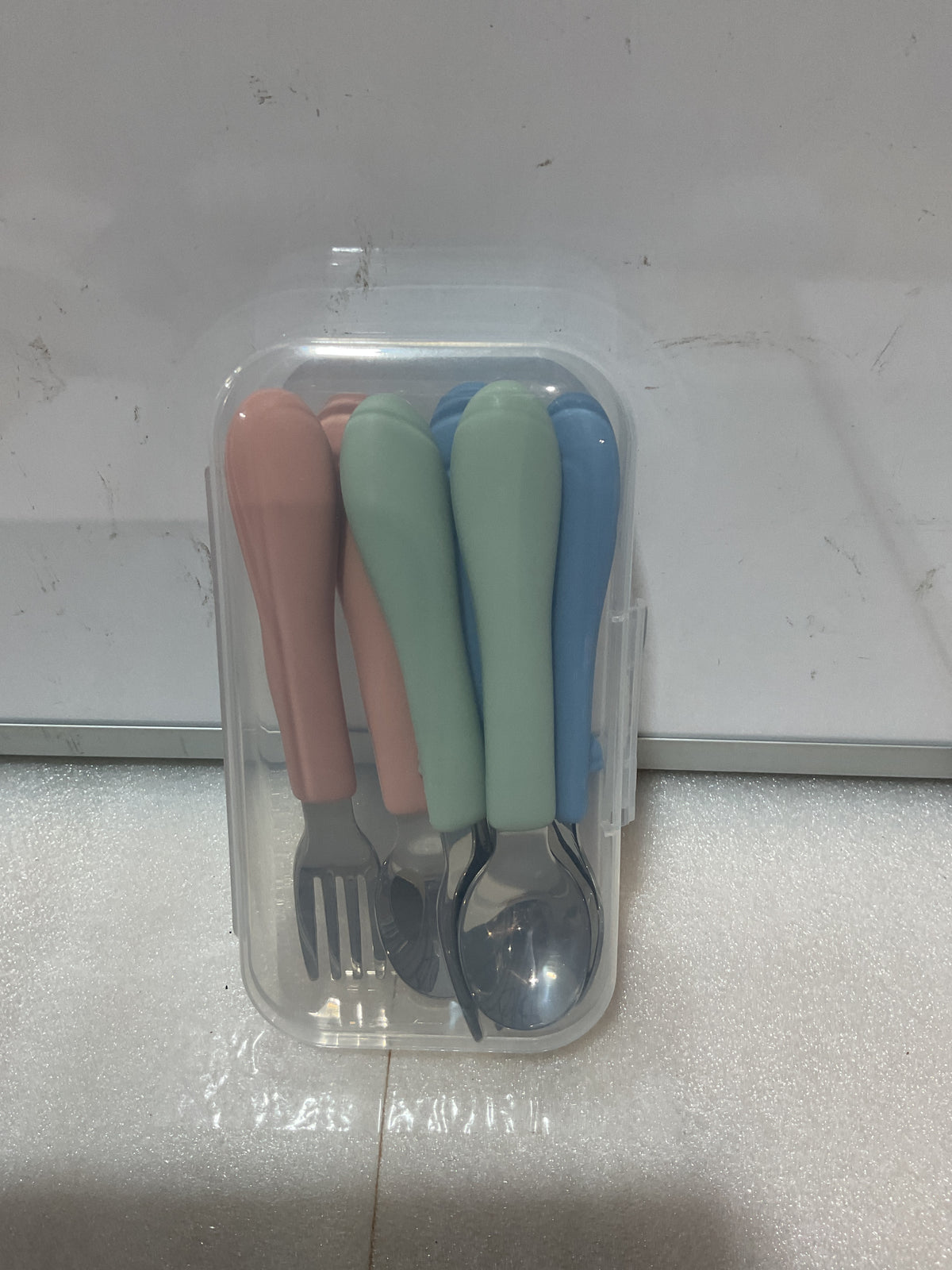 Set de Cubiertos Bakpoco para Bebés y Niños 6 Piezas — Acero Inoxidable 316 con Mango de Silicona